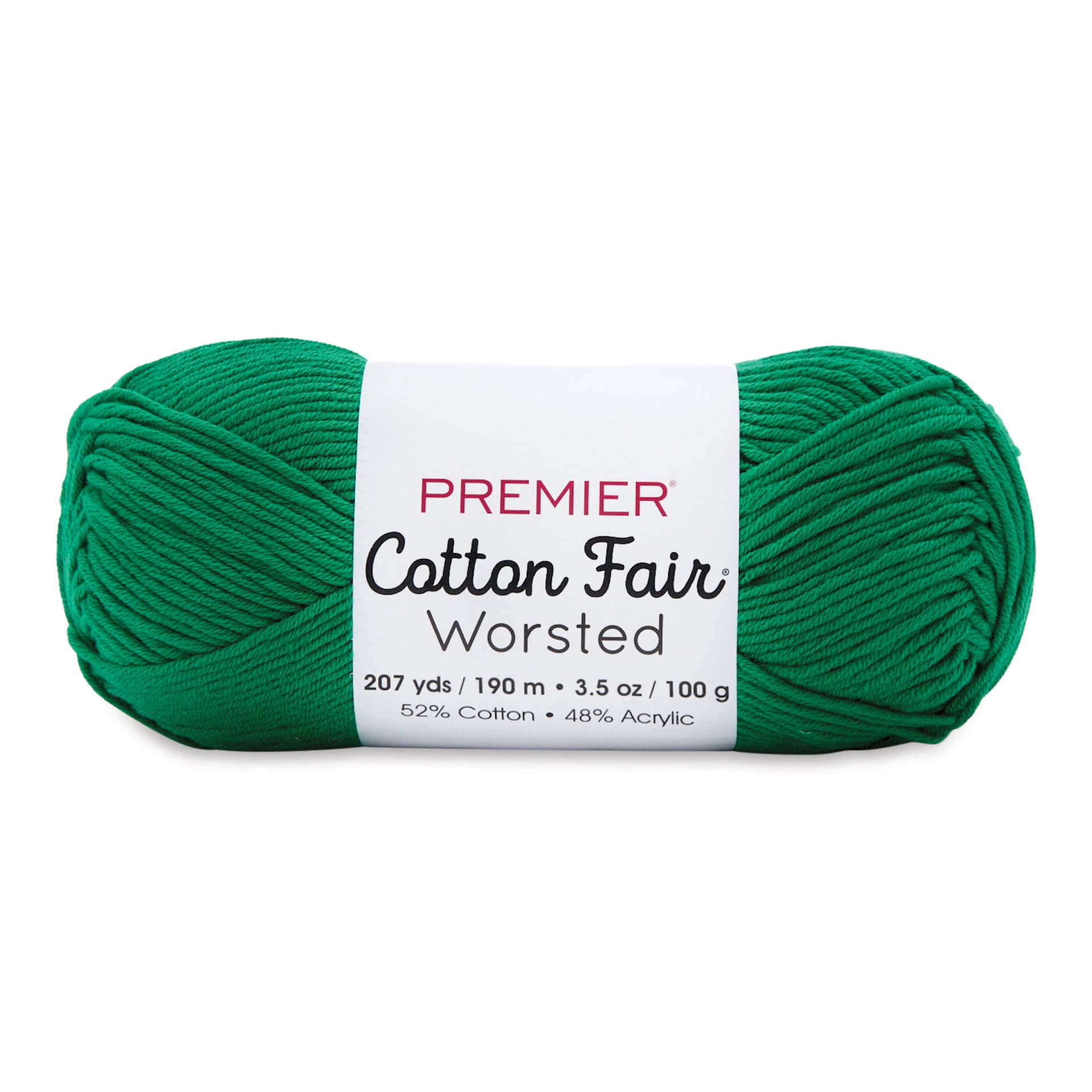 Premier Yarn Cotton Fair Worsted Yarn - Kelly, 207 yds
