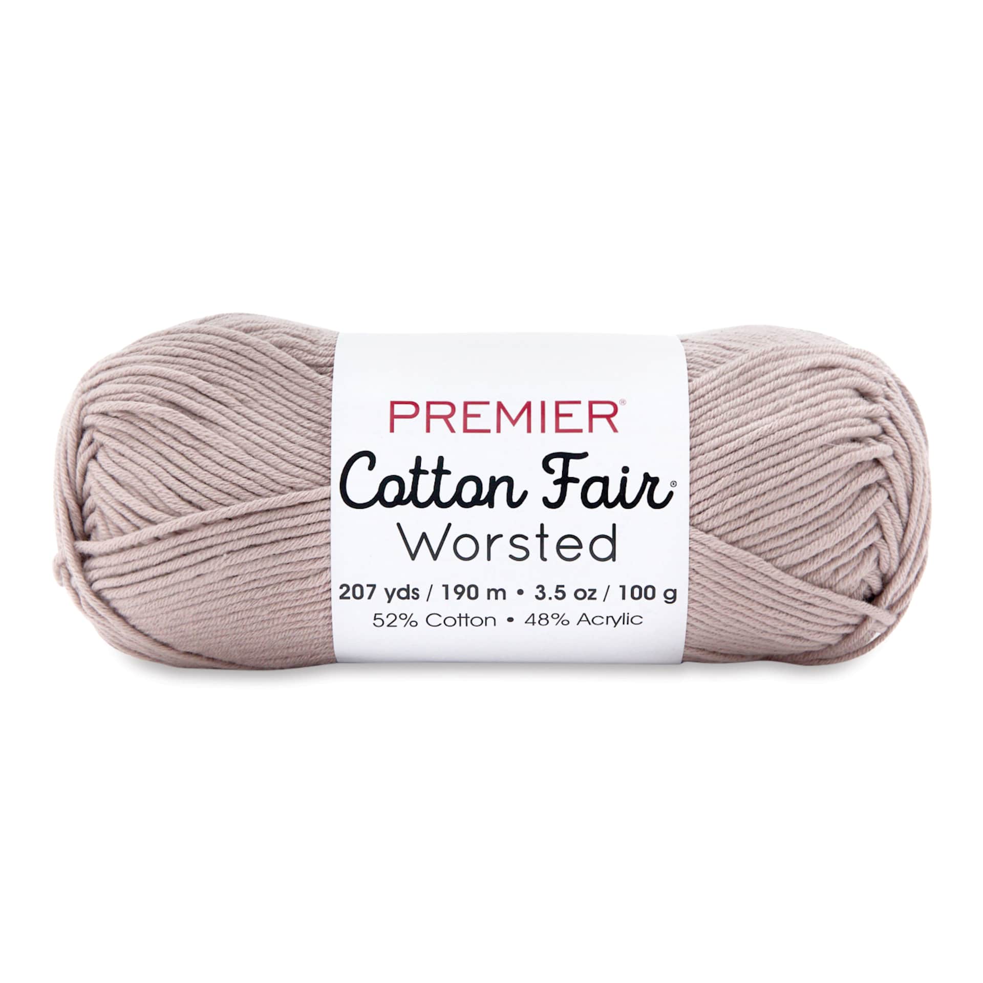 Premier Yarn Cotton Fair Worsted Yarn - Taupe, 207 yds