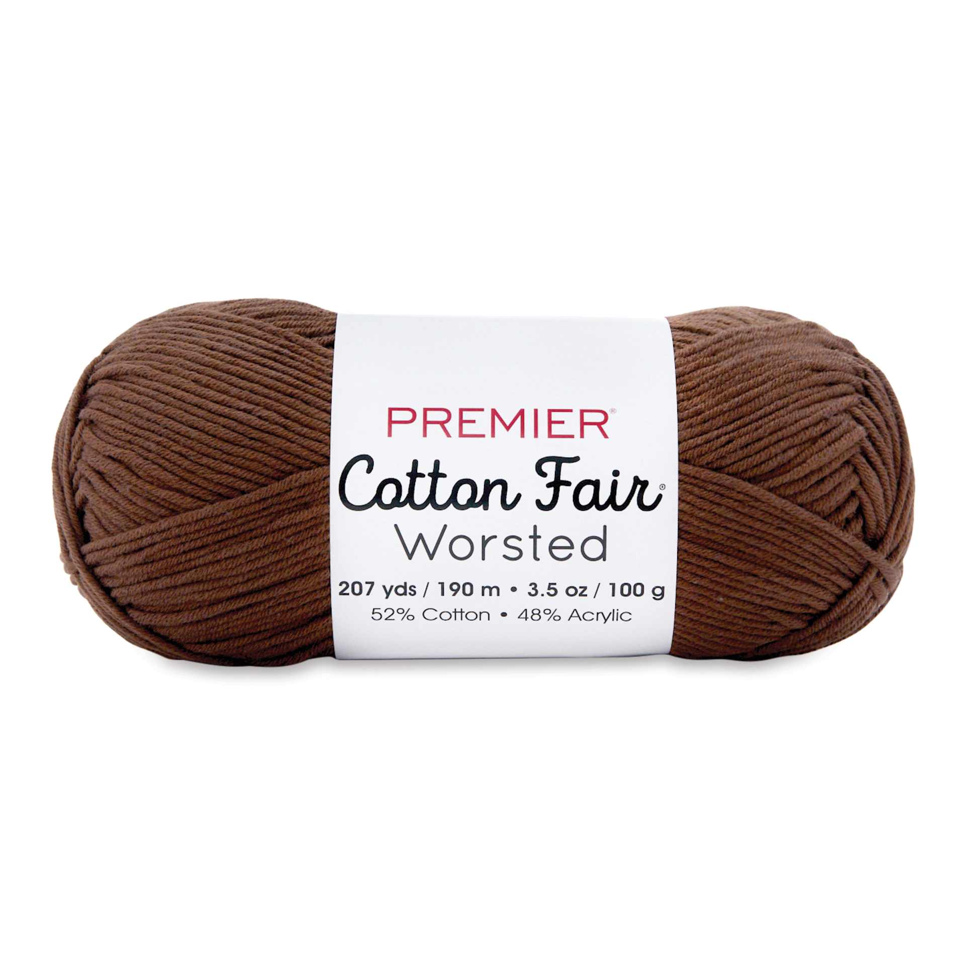 Premier Yarn Cotton Fair Worsted Yarn - Hickory, 207 yds