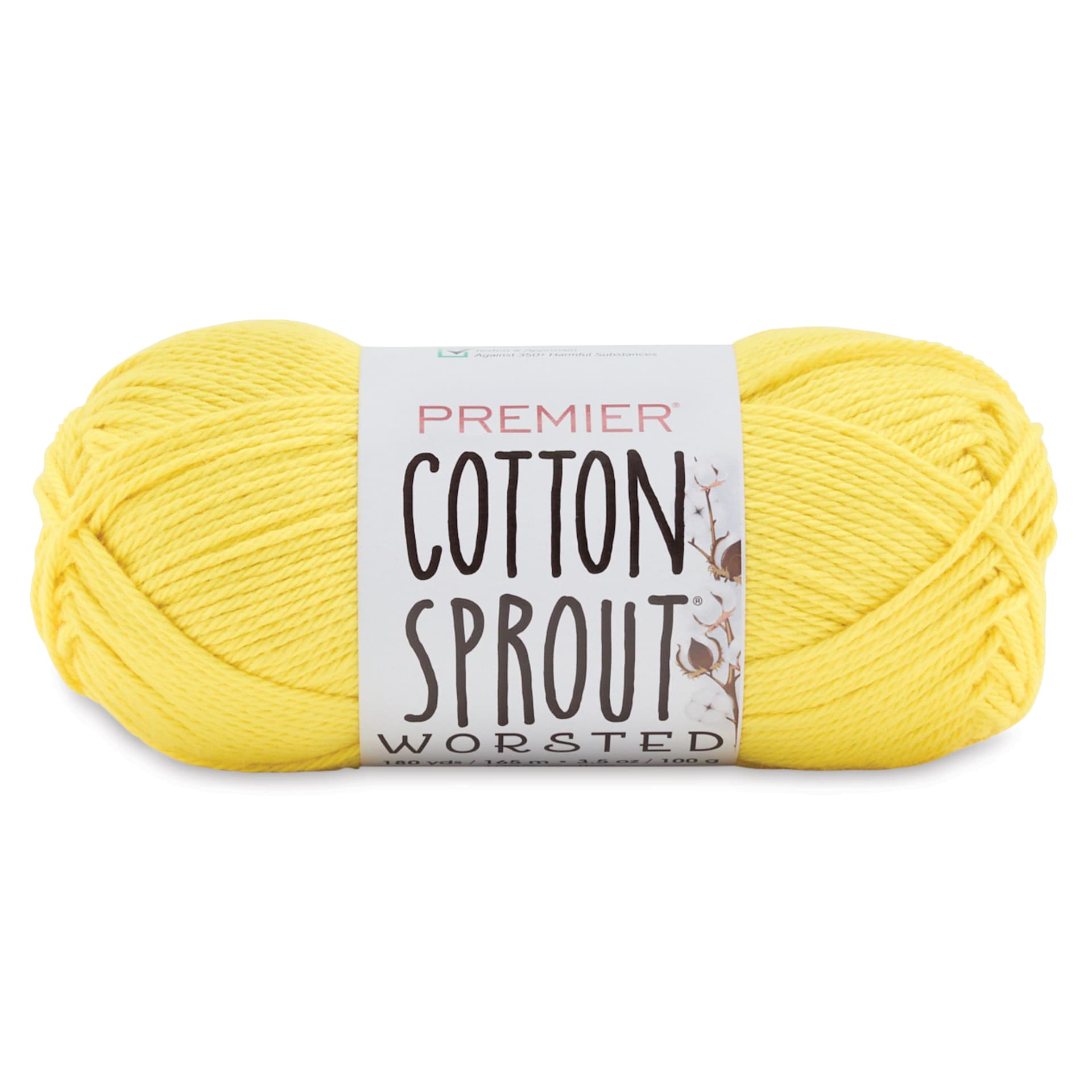 Premier Yarn Cotton Sprout Worsted Yarn - Lemon, 180 yds