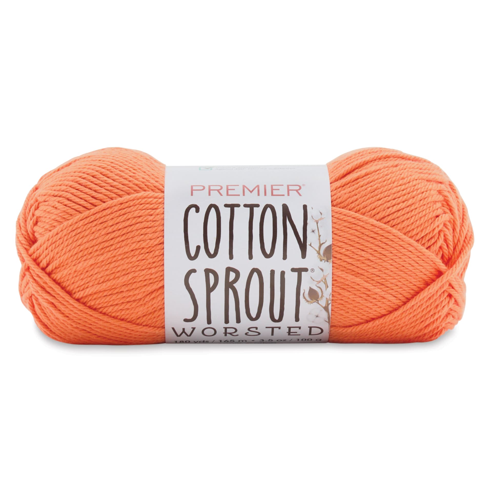 Premier Yarn Cotton Sprout Worsted Yarn - Orange, 180 yds