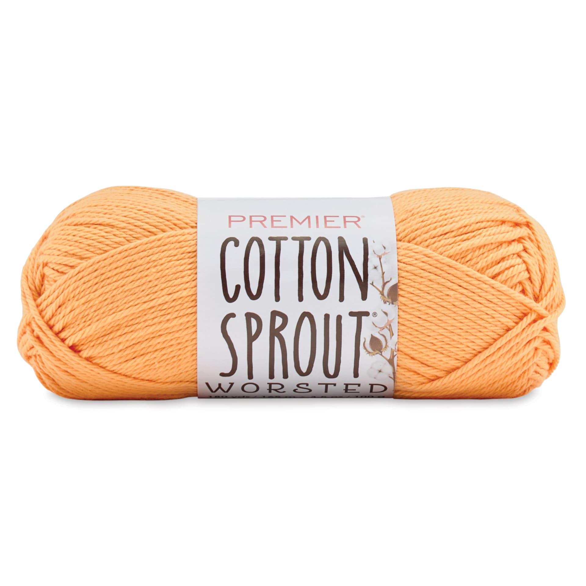 Premier Yarn Cotton Sprout Worsted Yarn - Apricot, 180 yds