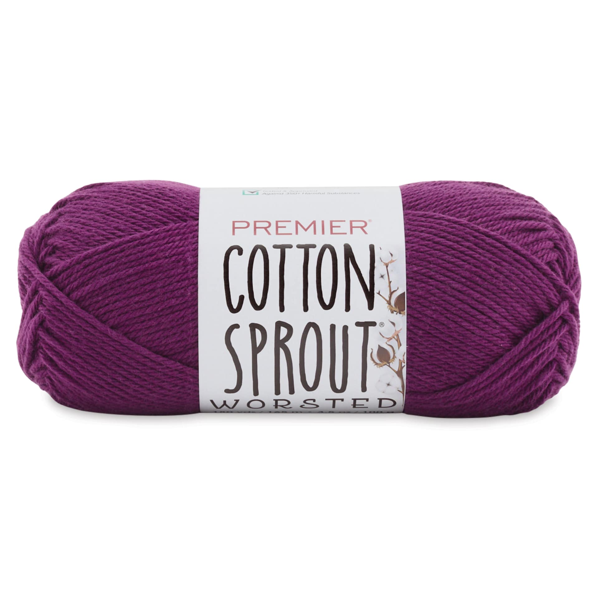 Premier Yarn Cotton Sprout Worsted Yarn - Plum, 180 yds