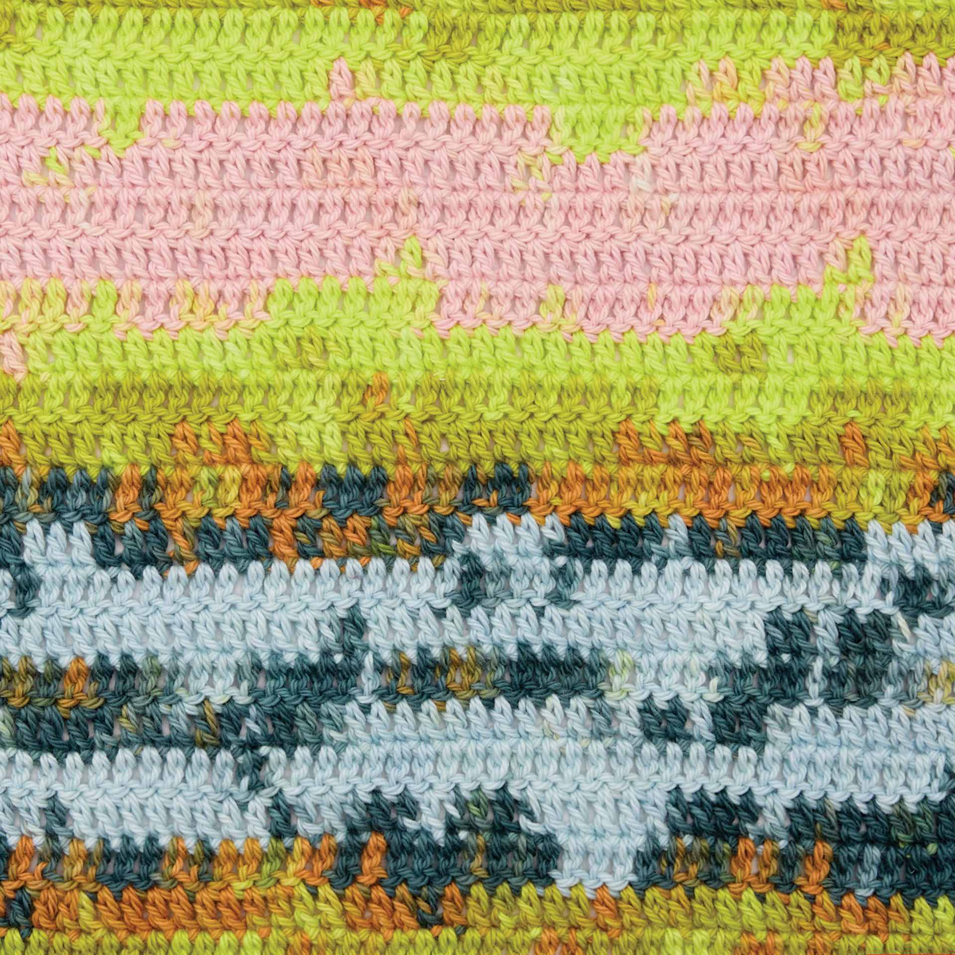 Premier Yarn Hipster Cotton Yarn - Lake House, 229 yds showing crocheted pattern