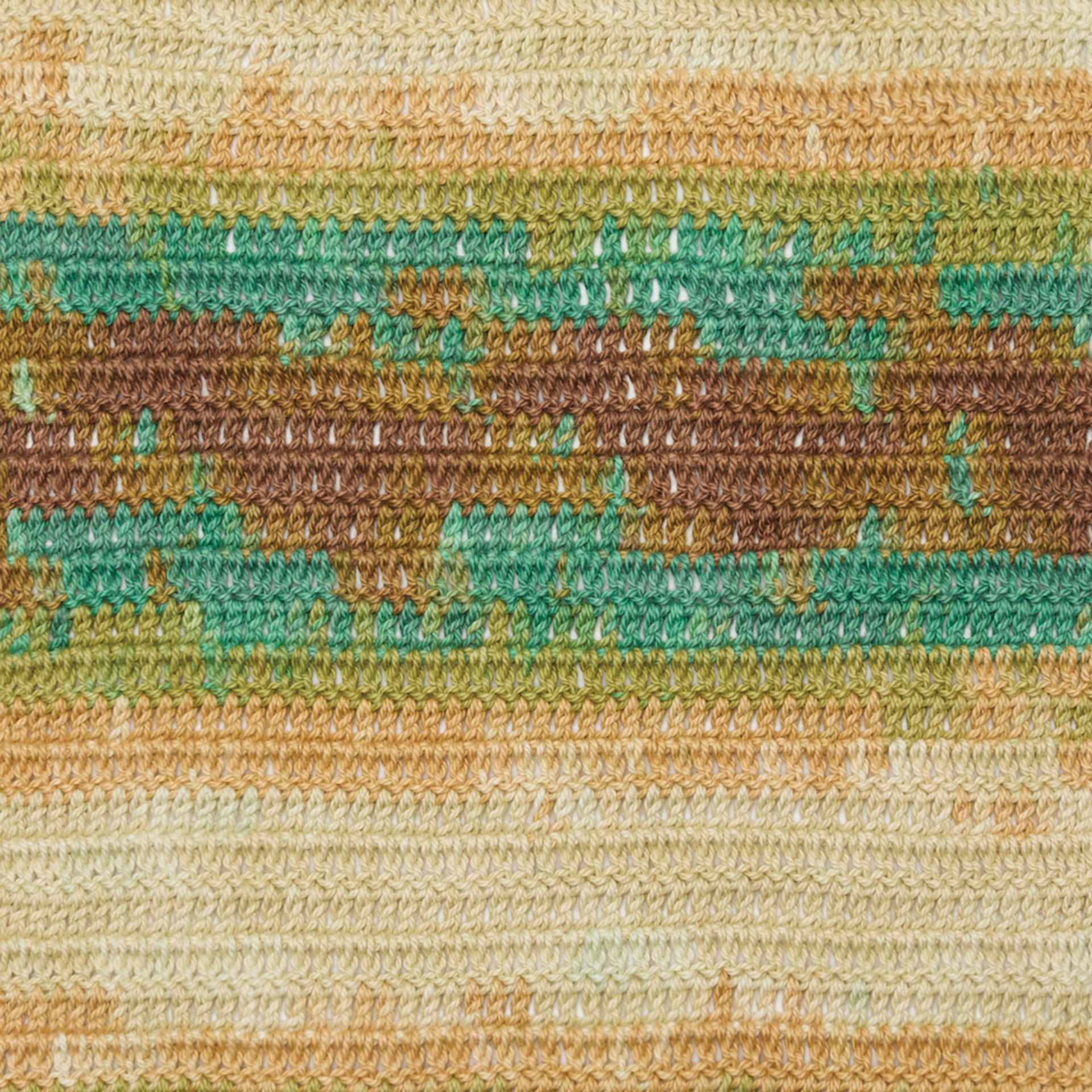 Premier Yarn Hipster Cotton Yarn - Jungle, 229 yds showing crocheted pattern