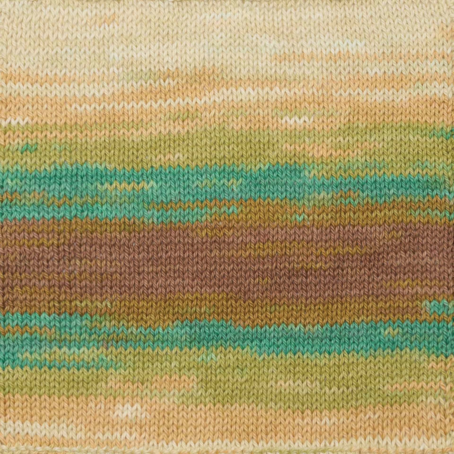 Premier Yarn Hipster Cotton Yarn - Jungle, 229 yds showing knitted pattern