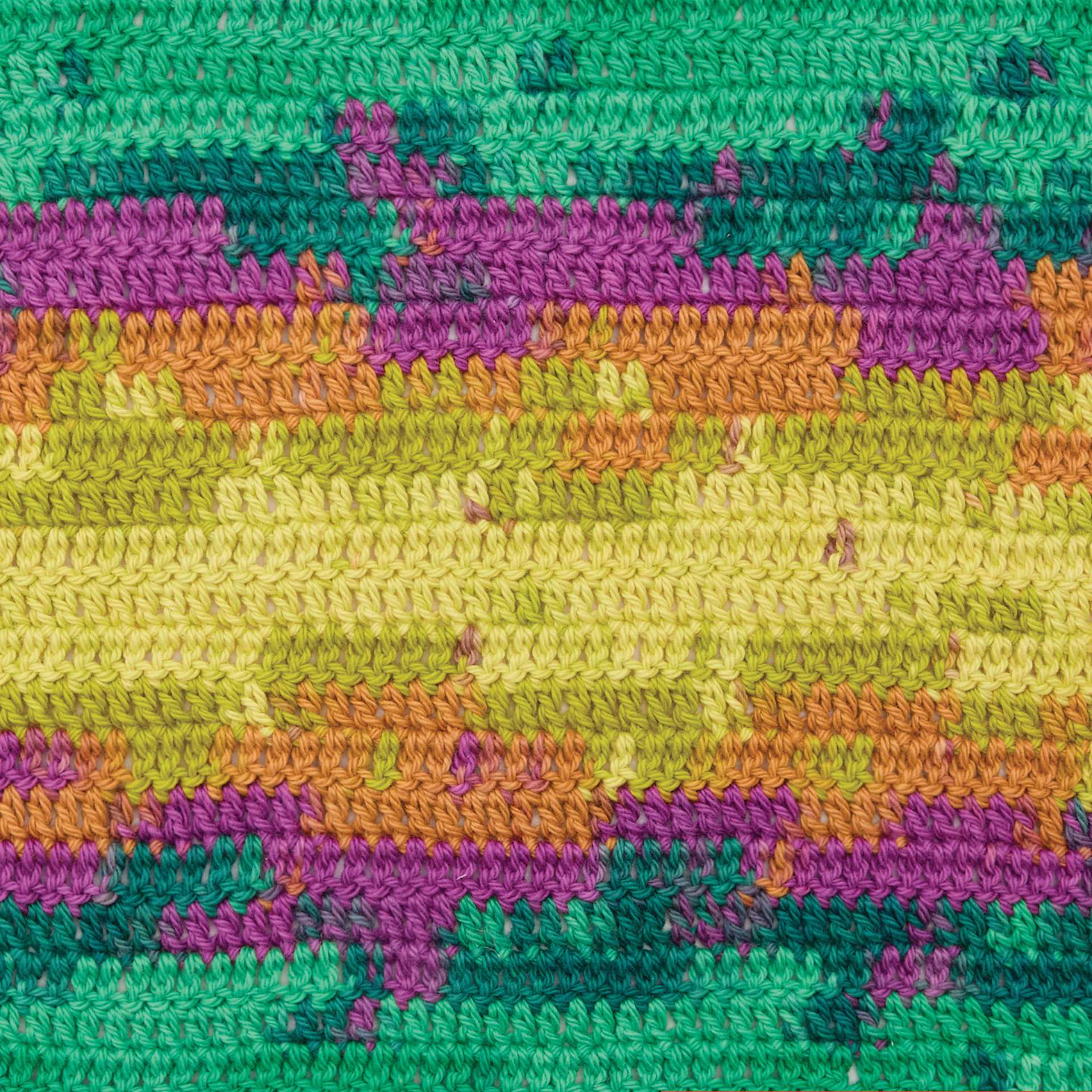 Premier Yarn Hipster Cotton Yarn - Sunrise, 229 yds showing crochet pattern