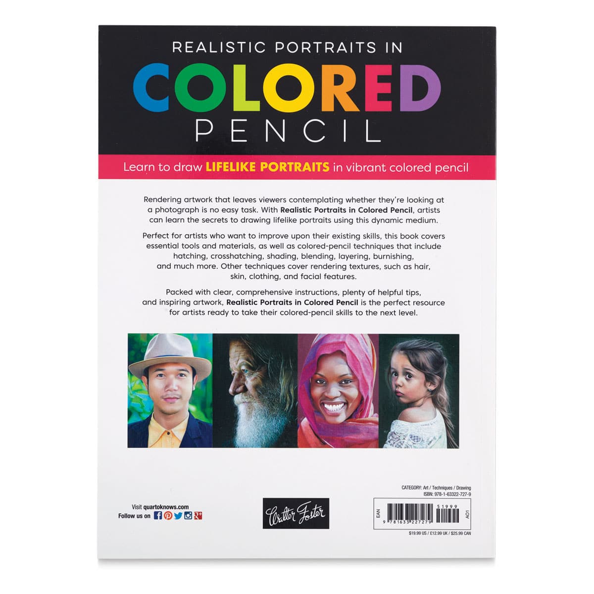 Realistic Portraits in Colored Pencil - Back cover of Book
