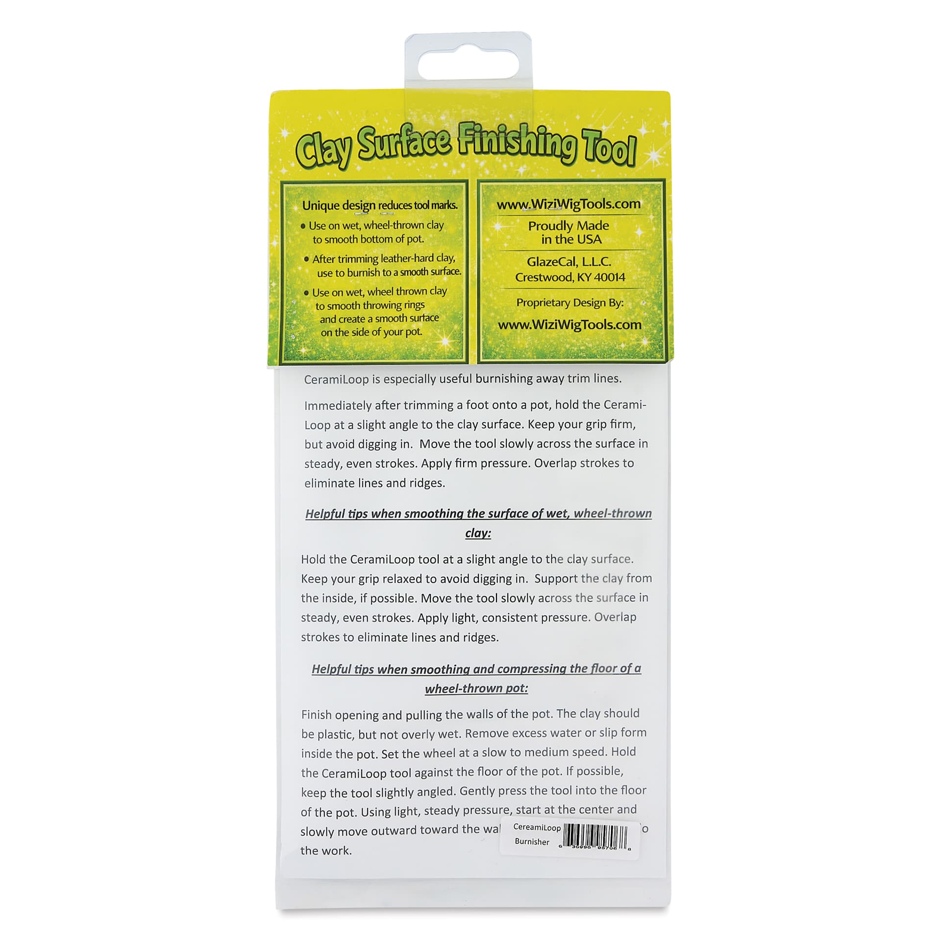WiziWig CeramiLoop Burnisher back of packaging