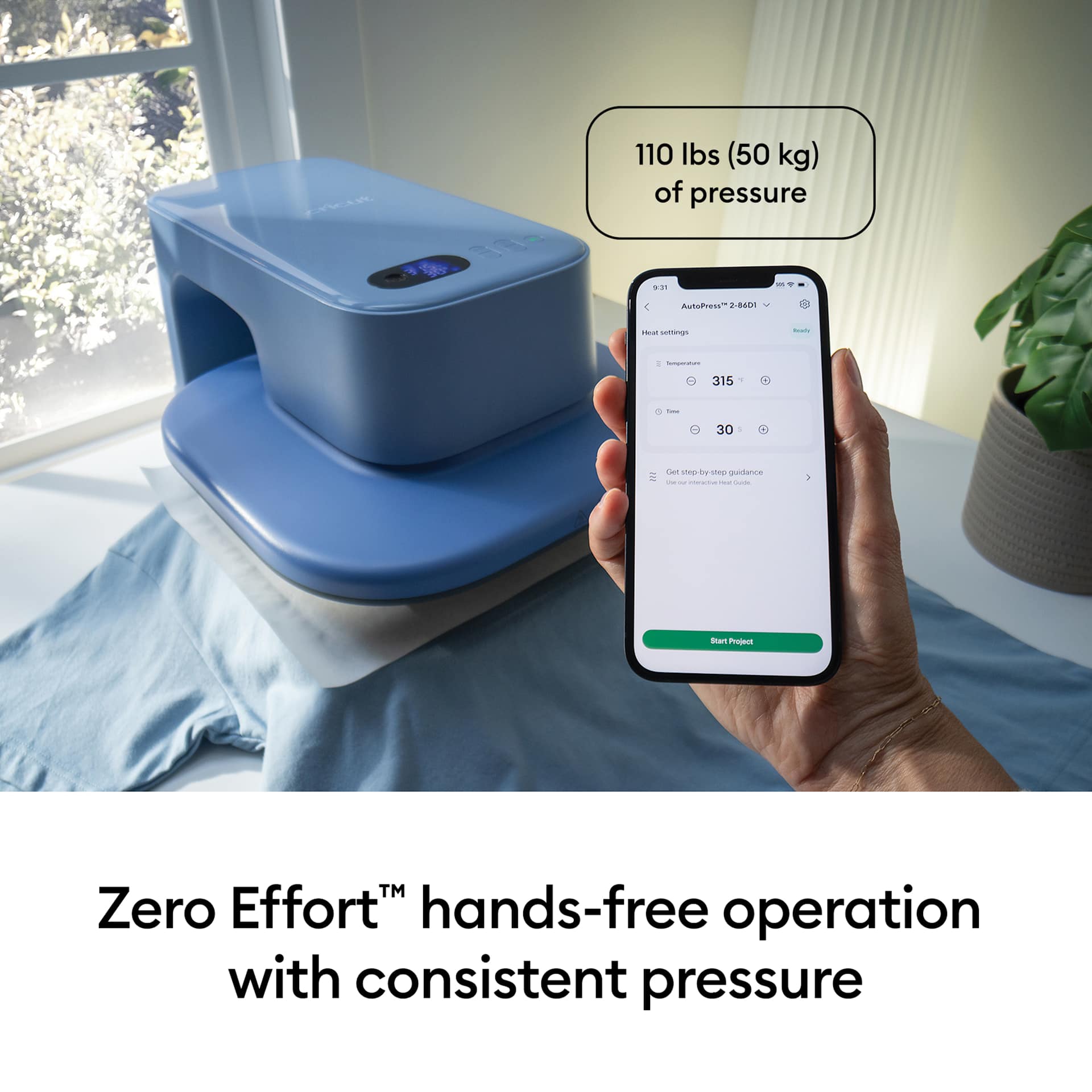 Zero Effort hands-free-operation with  consistent pressure