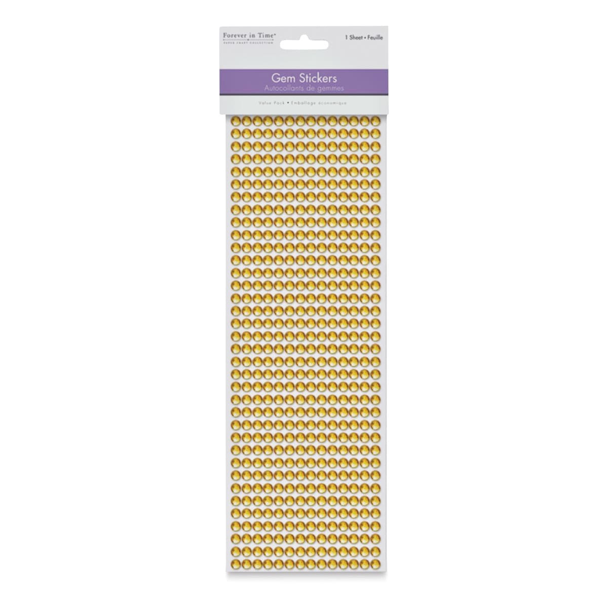 Gemstone Stickers - Gold, 4" x 6" Sheet (In packaging)