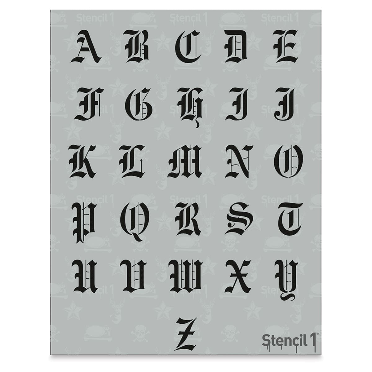 Stencil1 Font Stencil - Old English, 1" Letters