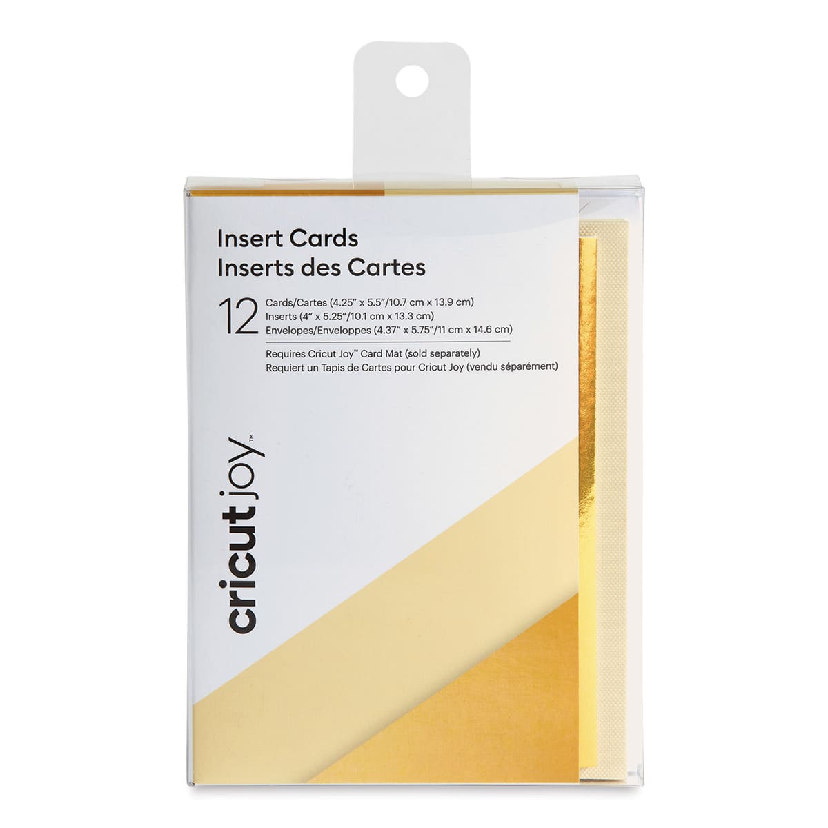 Cricut Joy Cards, Inserts, and Envelopes - Cream/Gold Metallic, Package of 12 (In packaging)