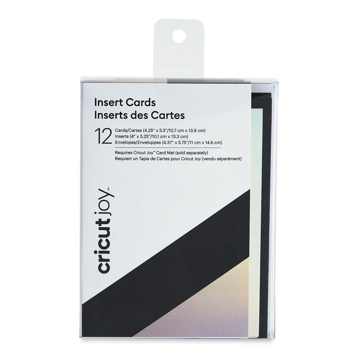 Cricut Joy Cards, Inserts, and Envelopes - Black/Silver Matte Holographic, Package of 12 (In packaging)