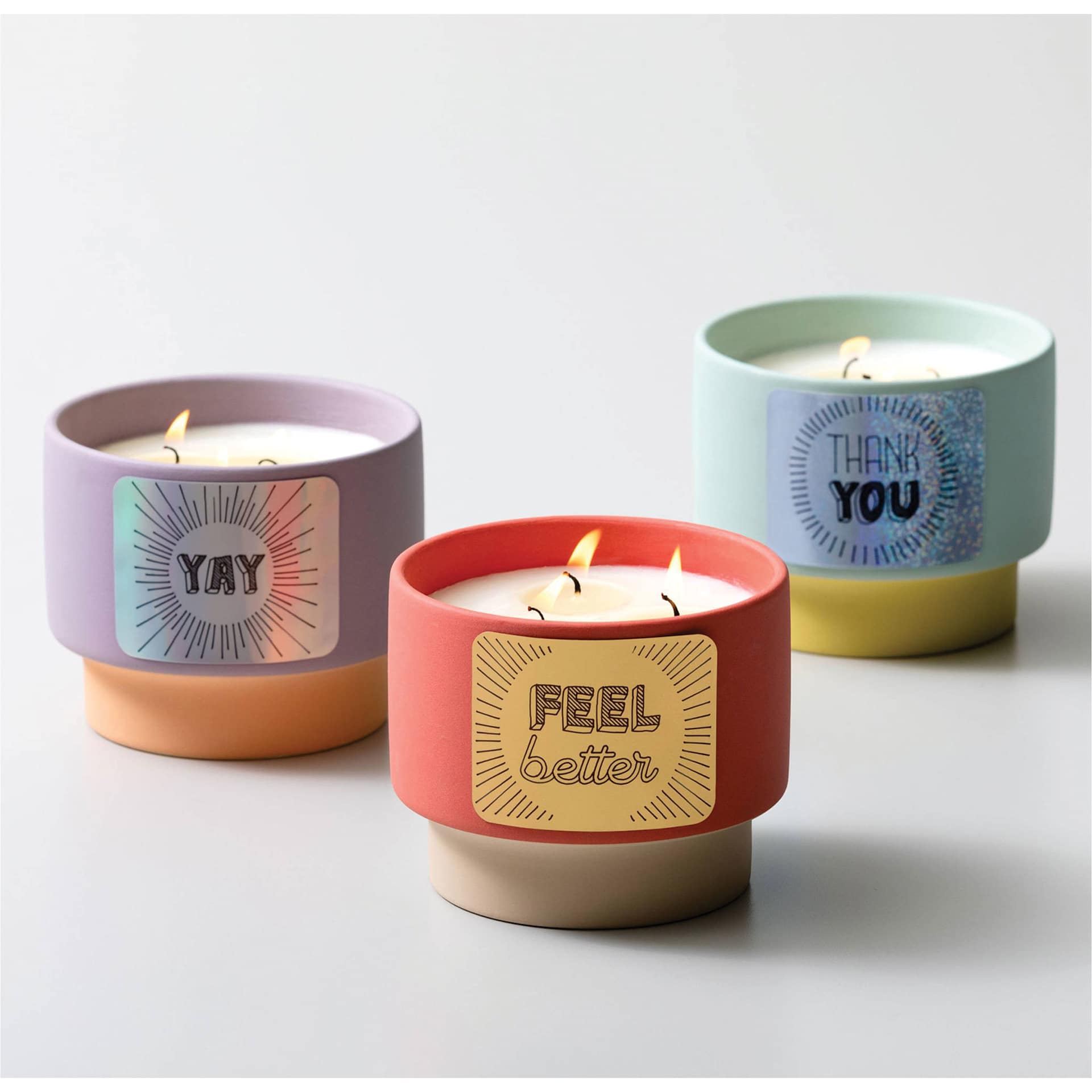 Cricut Joy Permanent Smart Label Writable Vinyl, three candles with different labels