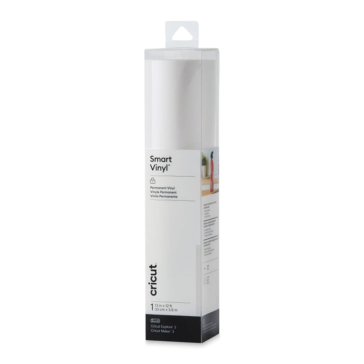 Cricut Permanent Smart Vinyl - White, 13" x 12 ft, Roll (In packaging)