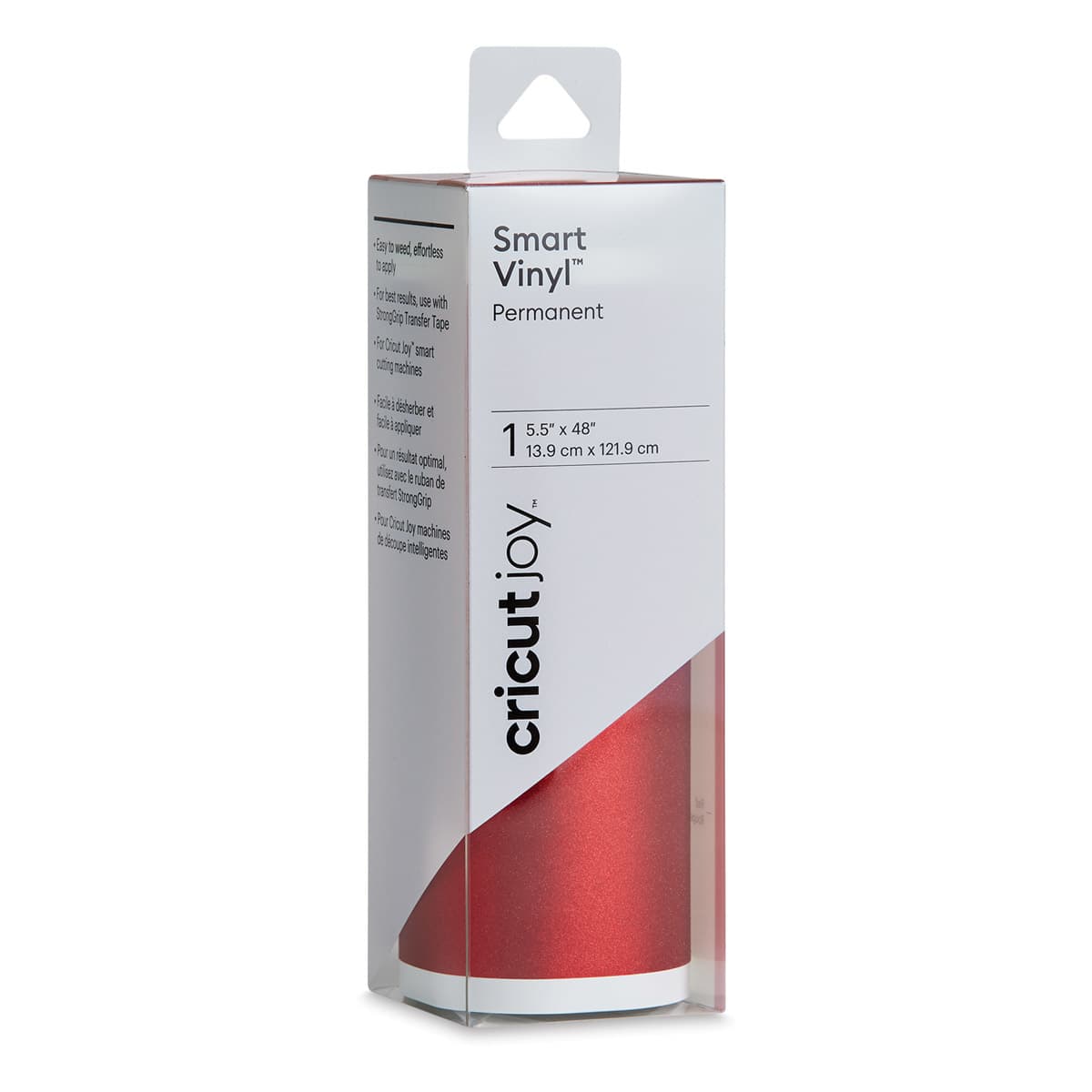Cricut Joy Permanent Smart Vinyl - Shimmer Red, 5-1/2" x 48", Roll (In packaging)
