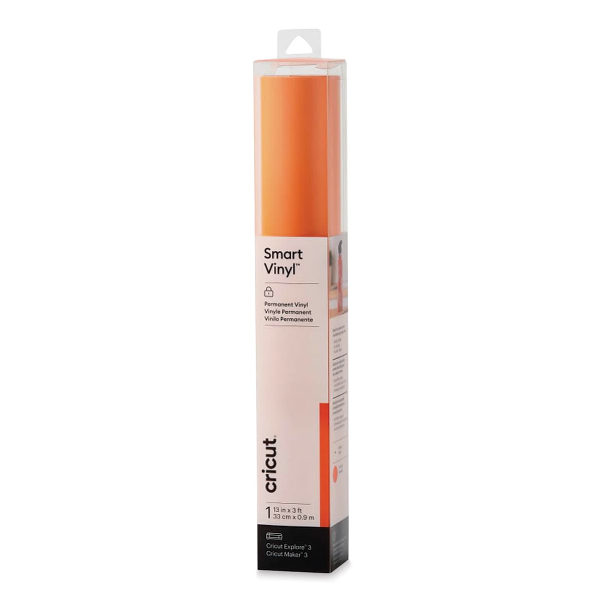 Cricut Permanent Smart Vinyl - Orange, 13" x 3 ft, Roll (In packaging)