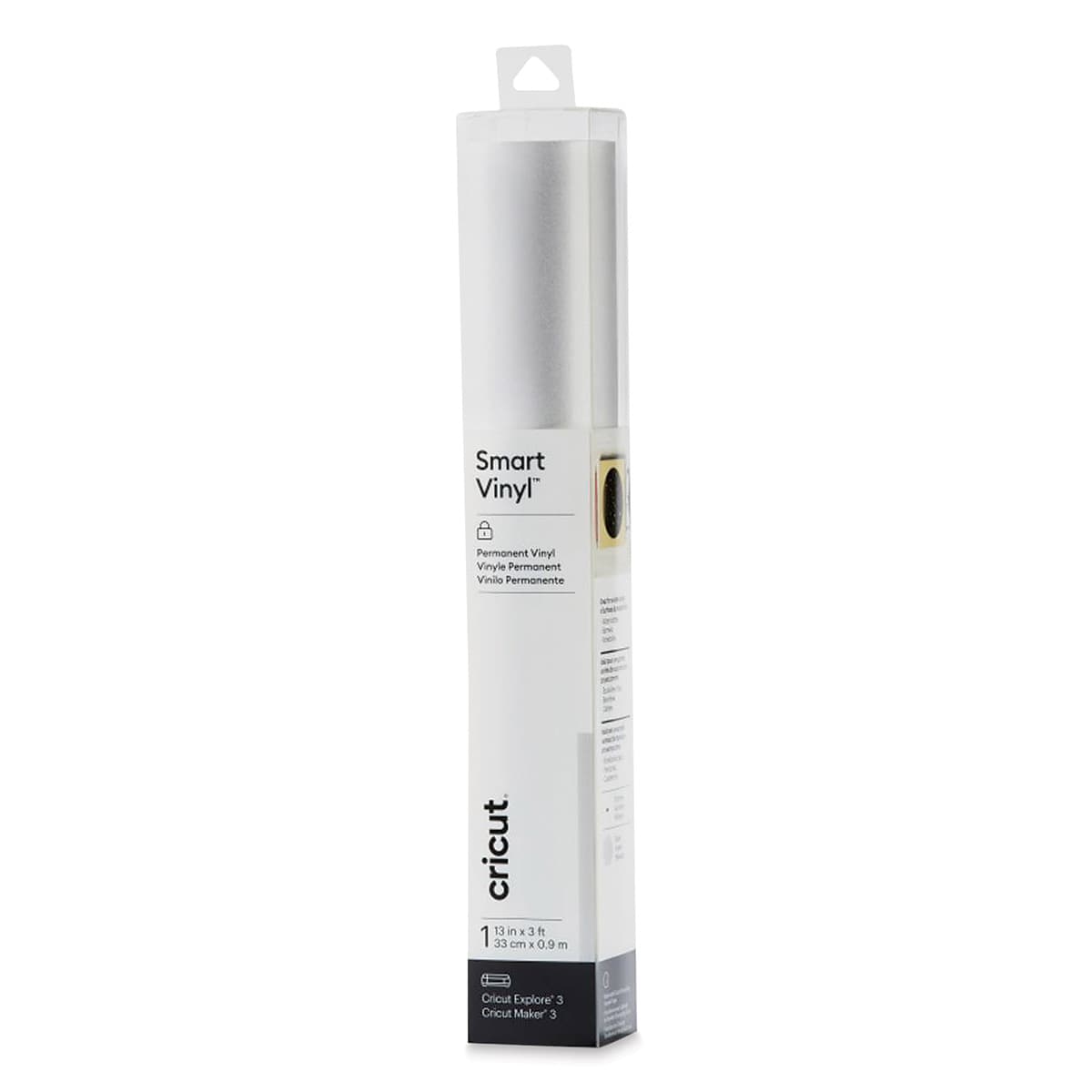 Cricut Permanent Smart Vinyl - Silver, Shimmer, 13" x 3 ft, Roll (In packaging)