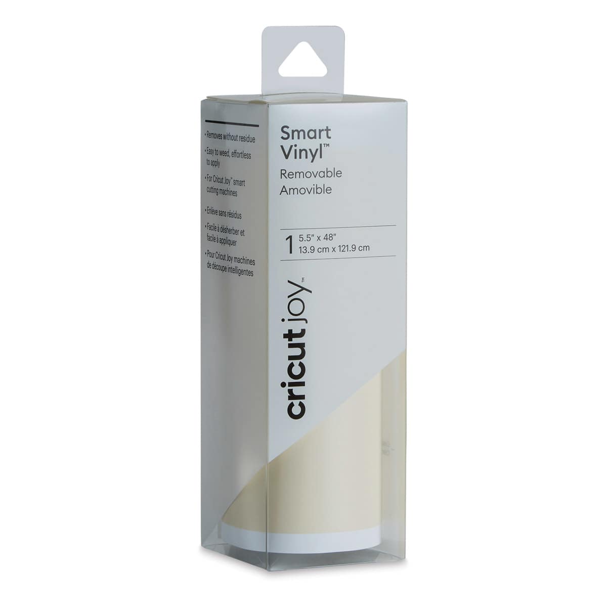 Cricut Joy Removable Smart Vinyl - Cream, 5-1/2" x 48", Roll - front of packaging