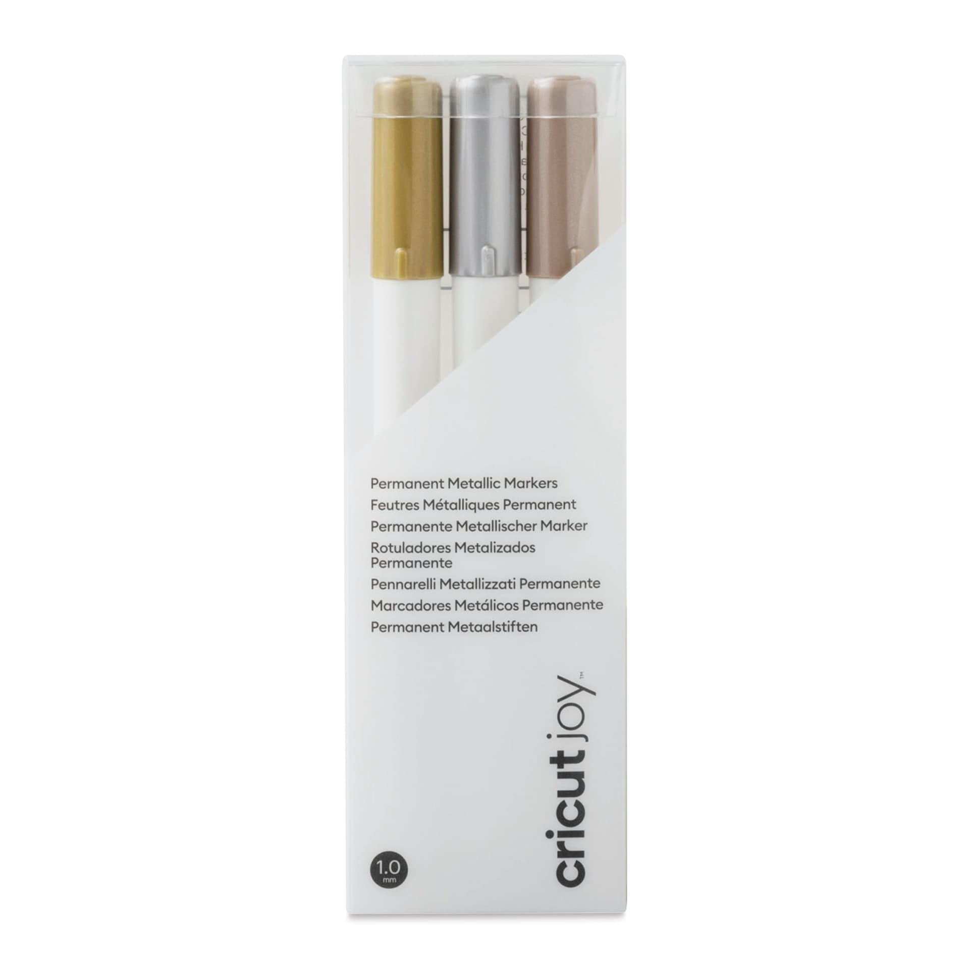 Cricut Joy Permanent Markers - C, Metallic Assorted, Set of 3, front of the packaging