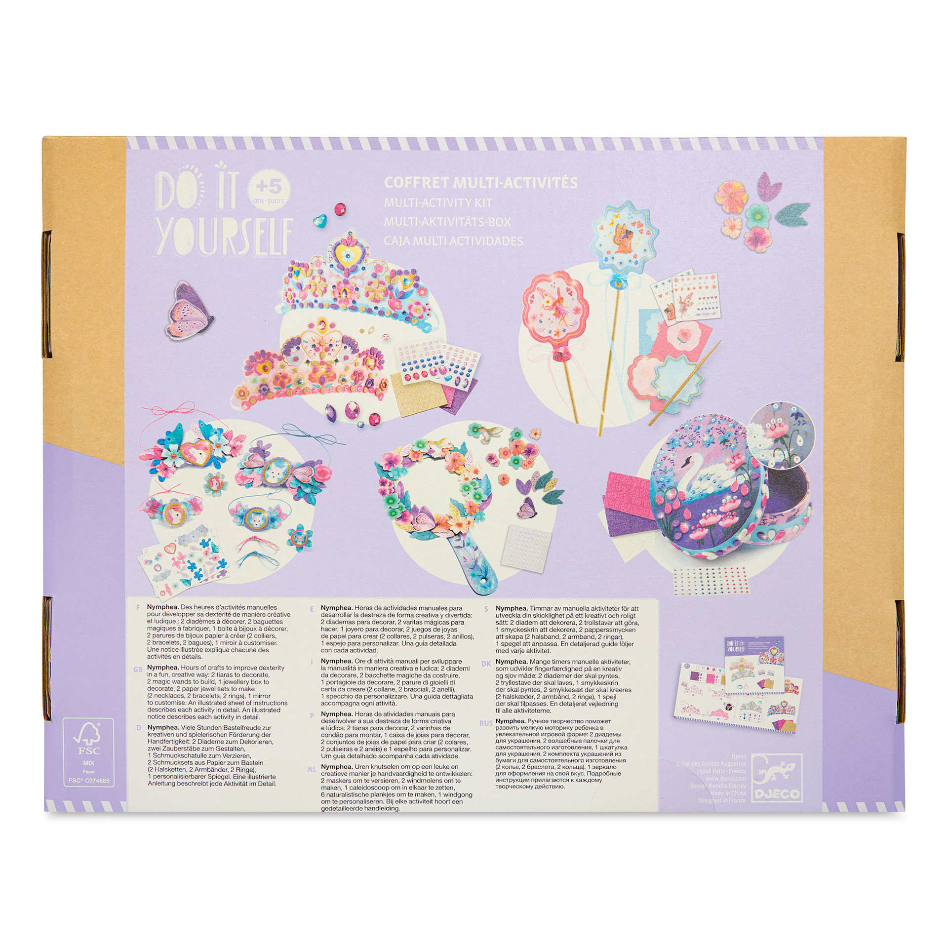 Djeco Do It Yourself Nymphea Multi-Activity Kit - back of packaging