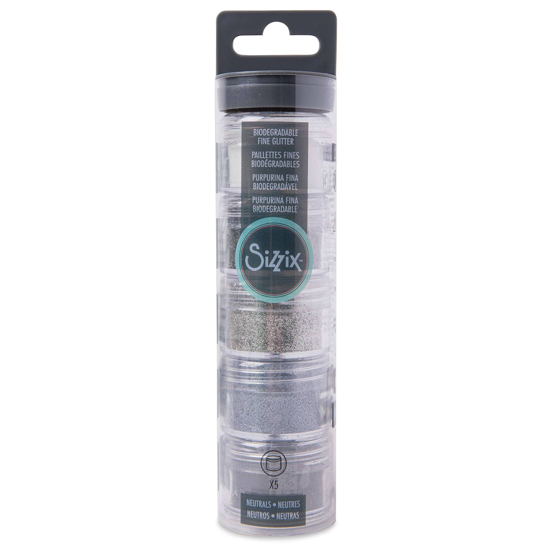 Sizzix Biodegradable Fine Glitter - Neutrals, Set of 5 Pots
