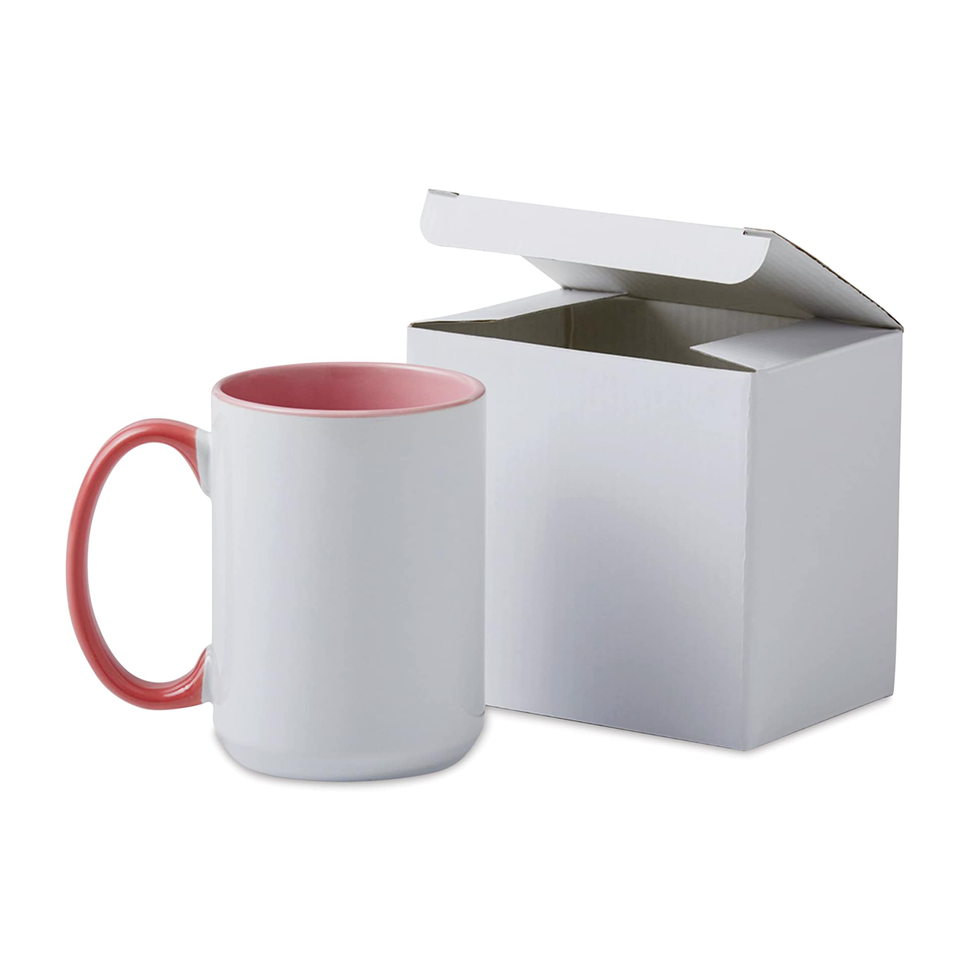 Cricut Mug Blank - Beveled, 15 oz, Miami, in front of the gift box. 