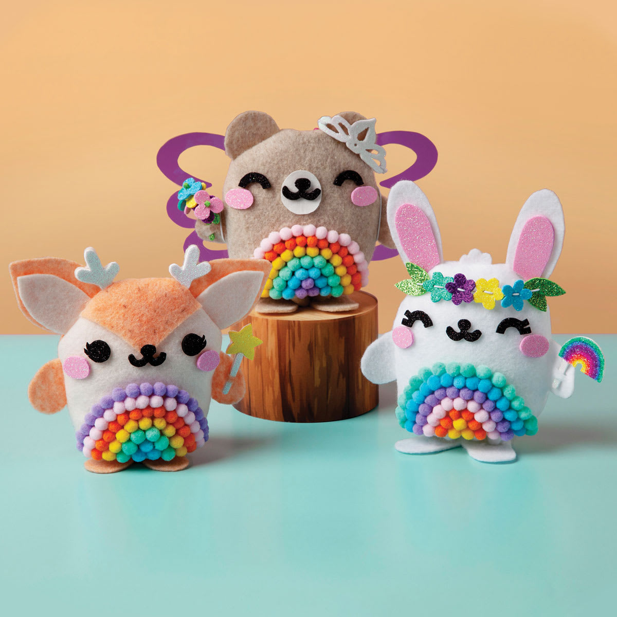 Craft-Tastic Enchanted Forest Friends Kit (Sample compeleted deer, bear, and bunny)