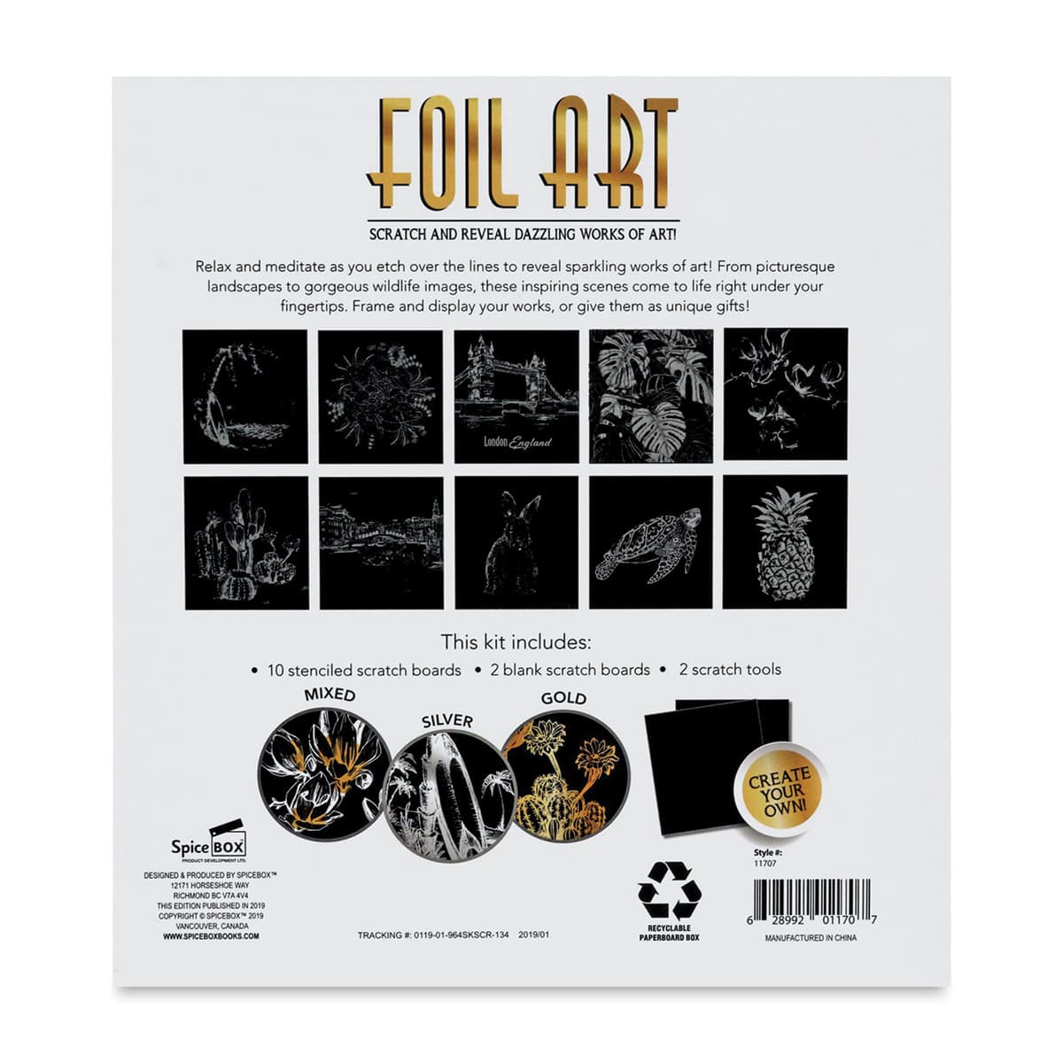 SpiceBox Sketch Plus Deluxe Foil Art Kit (Back)