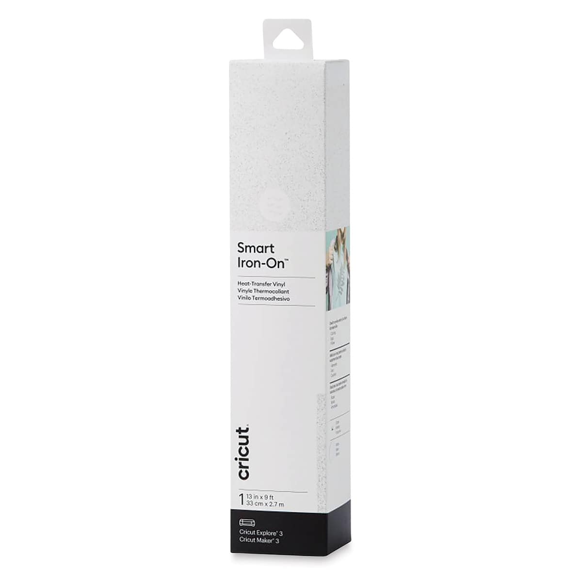 Cricut Smart Iron-On Heat Transfer Vinyl - White Glitter, 13" x 9 ft, Roll
