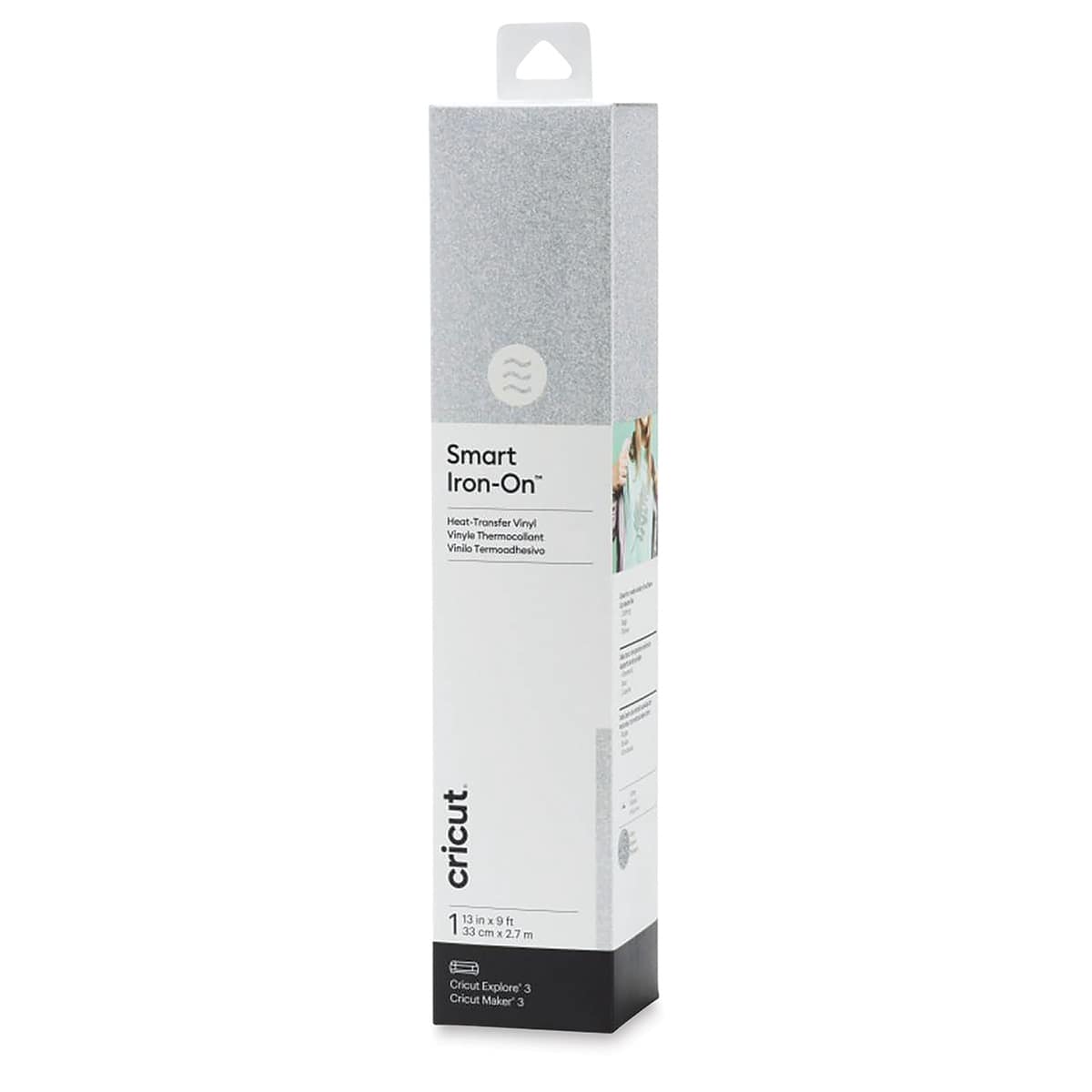 Cricut Smart Iron-On Heat Transfer Vinyl - Silver Glitter, 13" x 9 ft, Roll