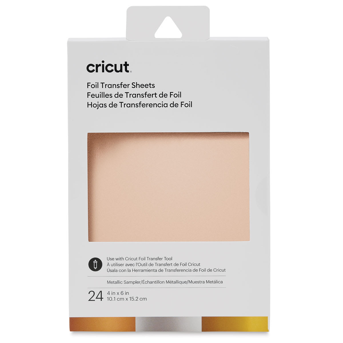 Cricut Foil Transfer Sheets - Metallic Sampler, 4" x 6", Package of 24 (In packaging)