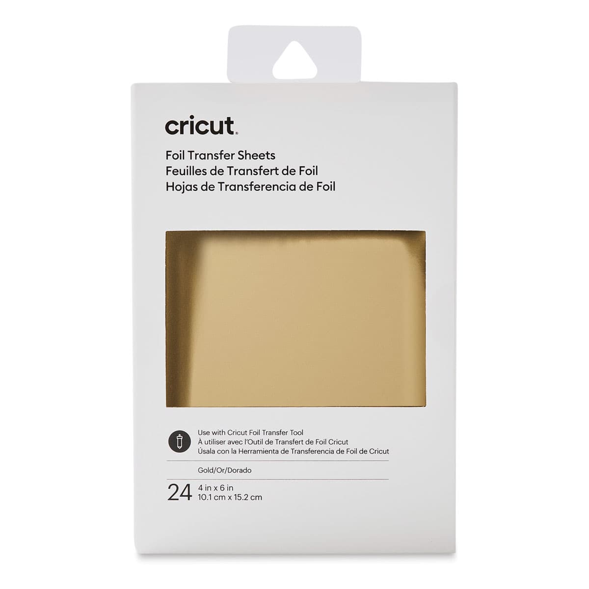 Cricut Foil Transfer Sheets - Gold, 4" x 6", Package of 24 (In packaging)