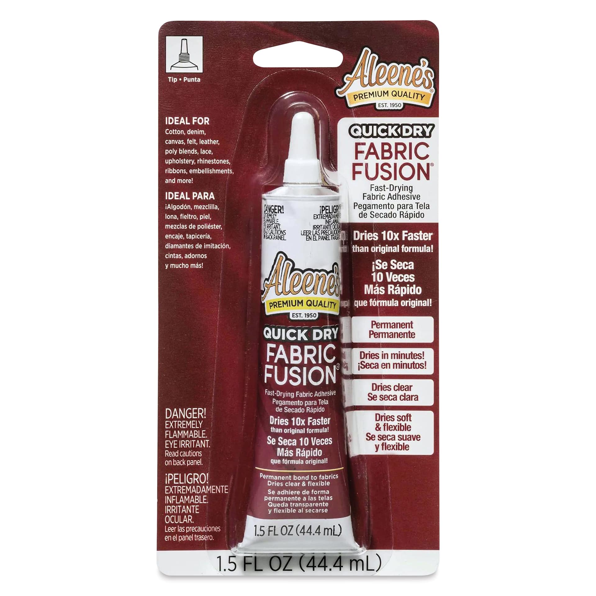 Aleene's Fabric Fusion Permanent Fabric Adhesive - 1.5 oz front of packaging
