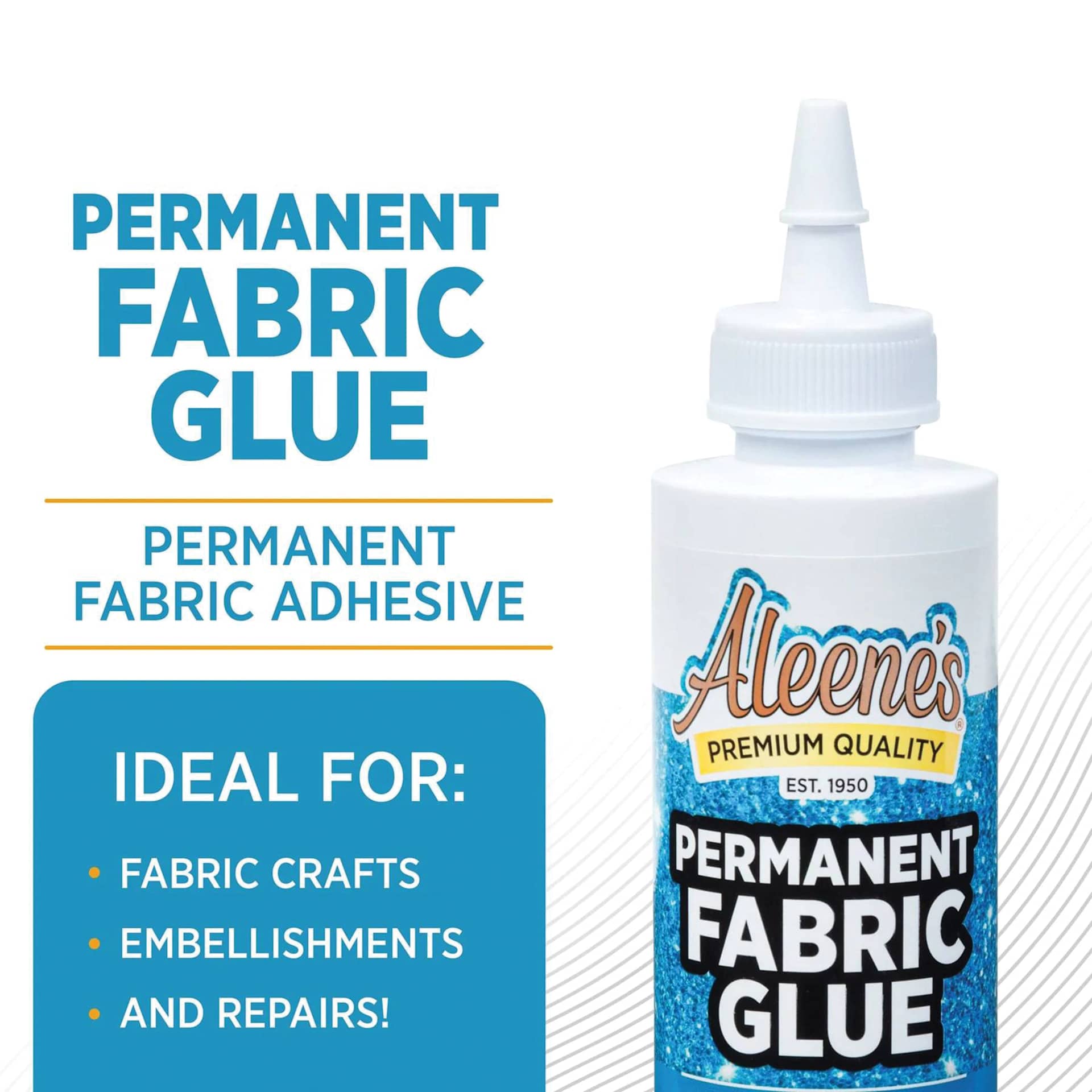 Permanent fabric glue: permanent fabric adhesive, Ideal for: fabric crafts, embellishments, and repairs!