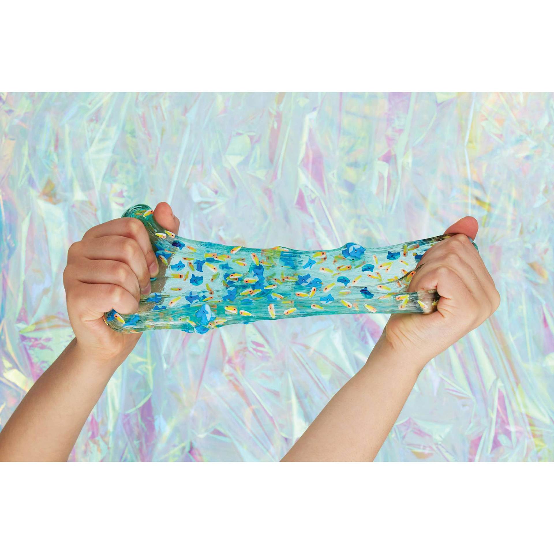 Elmer’s Gue Premade Slime - Deep Gue Sea Bucket with Mix-Ins, 1-1/2 lb, Slime Being Stretched