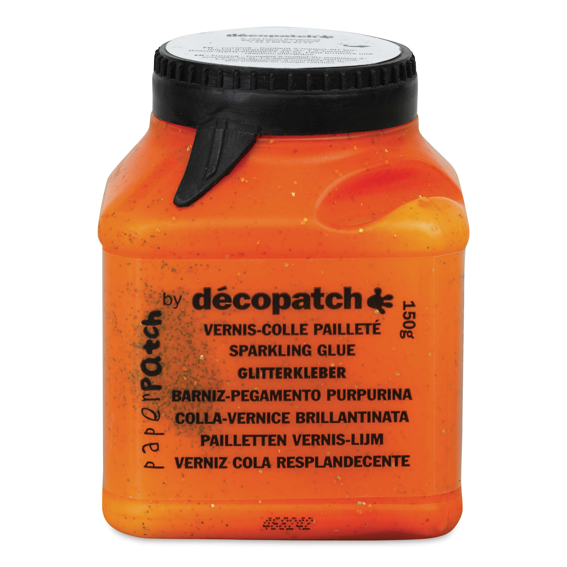 DecoPatch Paperpatch Varnish Glue - Sparkling, 150 ml (Front of jar)