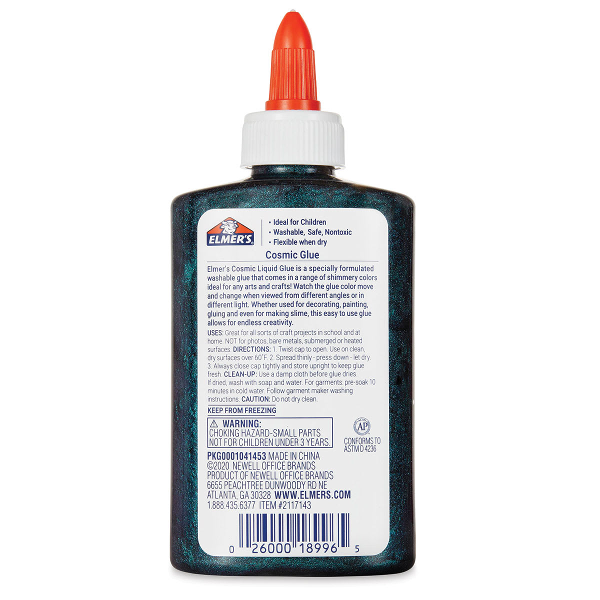 Elmer’s Cosmic Glue, Teal/Purple, 5 oz (147 ml), Back