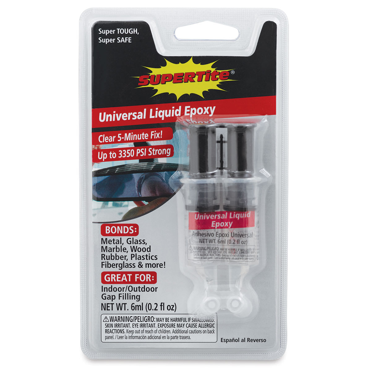 Supertite Universal Liquid Epoxy, 0.2 oz Syringe, Front Of Package