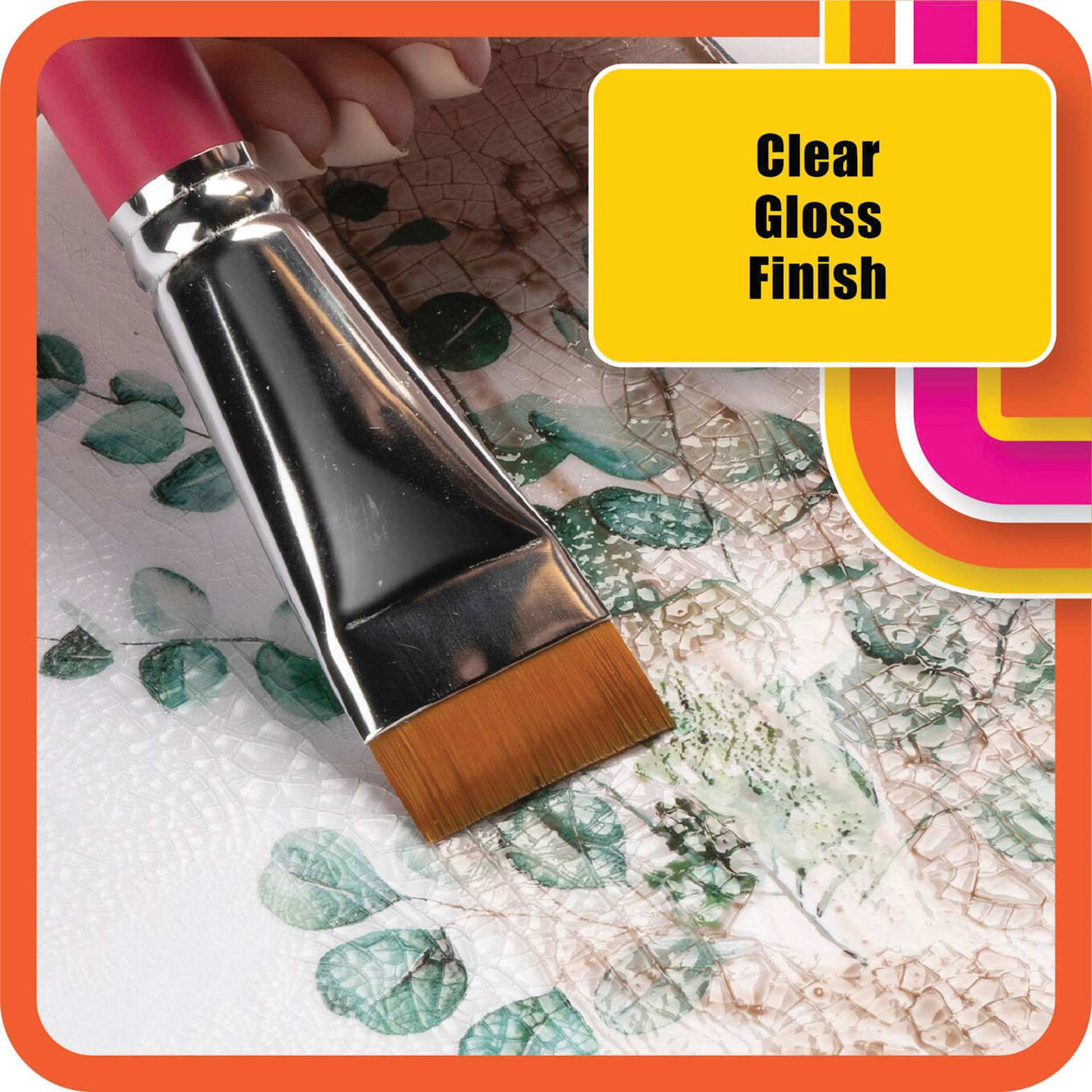 Mod Podge One-Step Crackle Effect, demonstration of clear gloss finish