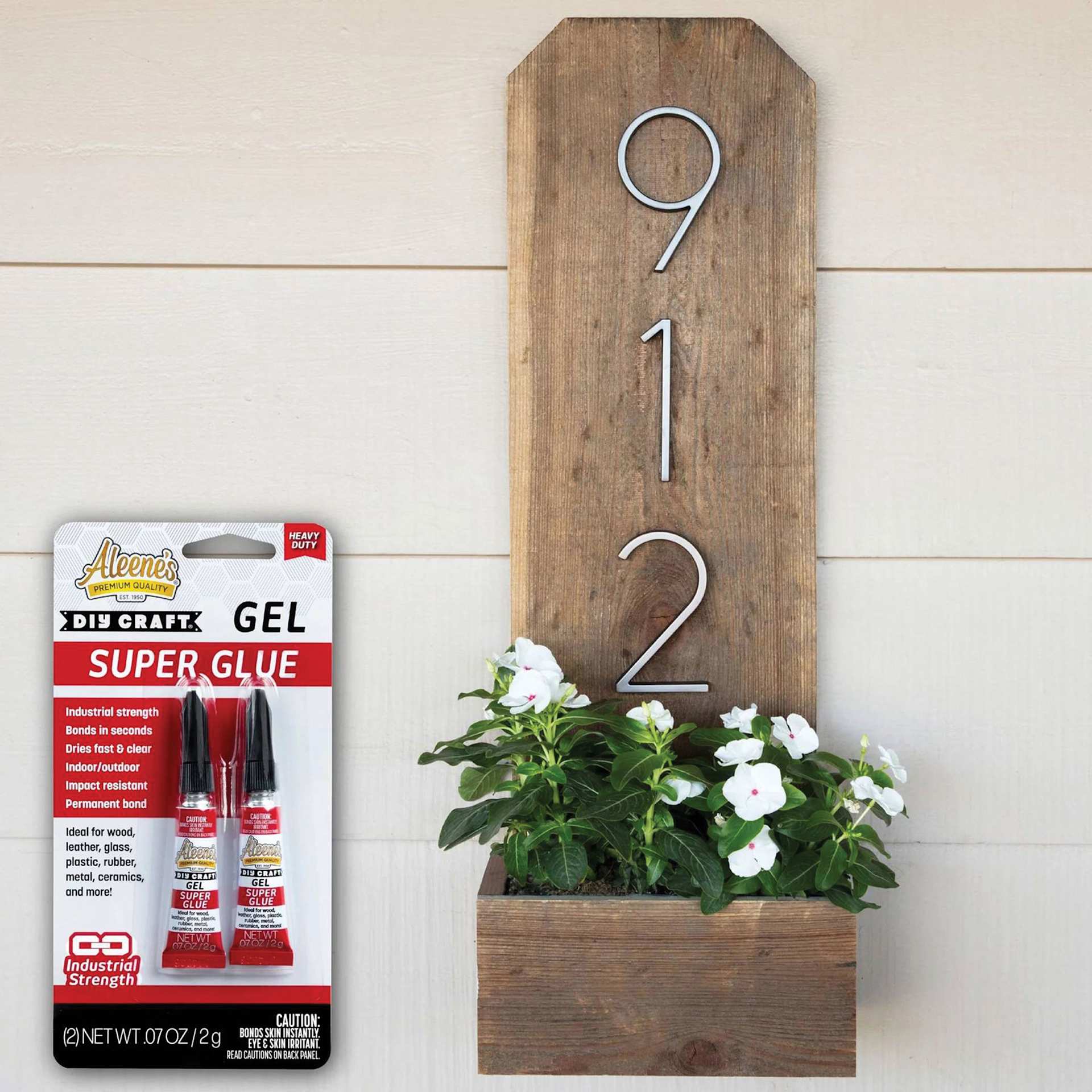 Aleene's DIY Craft Super Glue Gel with completed address marker project
