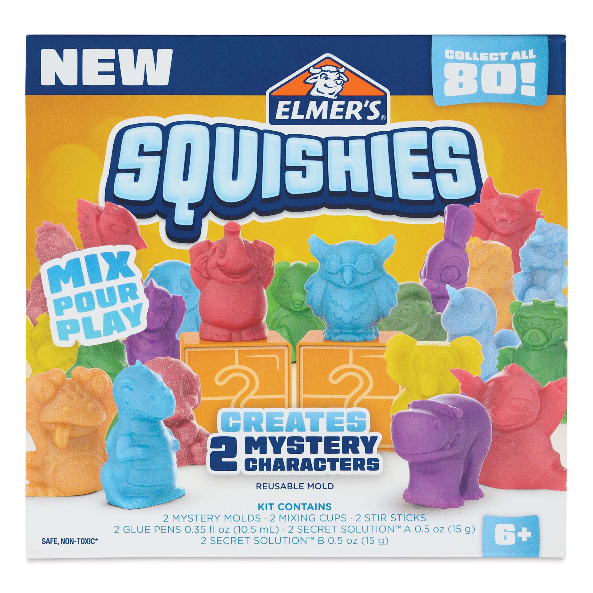 Elmer's Squishies Kit - Mystery Character, Pkg of 2, front of the packaging