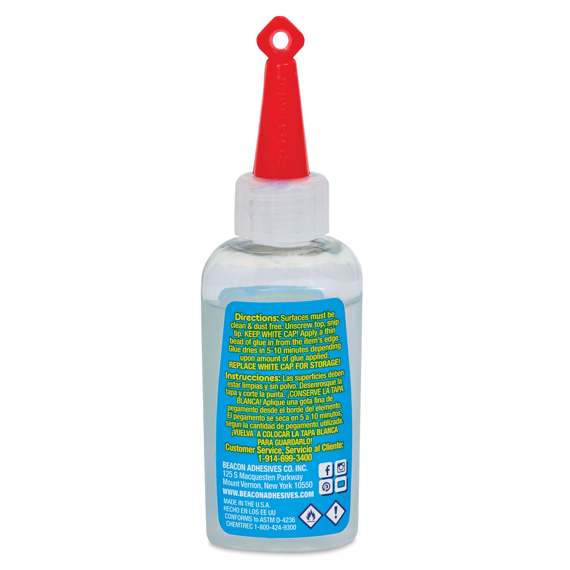 Beacon Zip Dry Paper Art Glue - 2 oz, back of the bottle