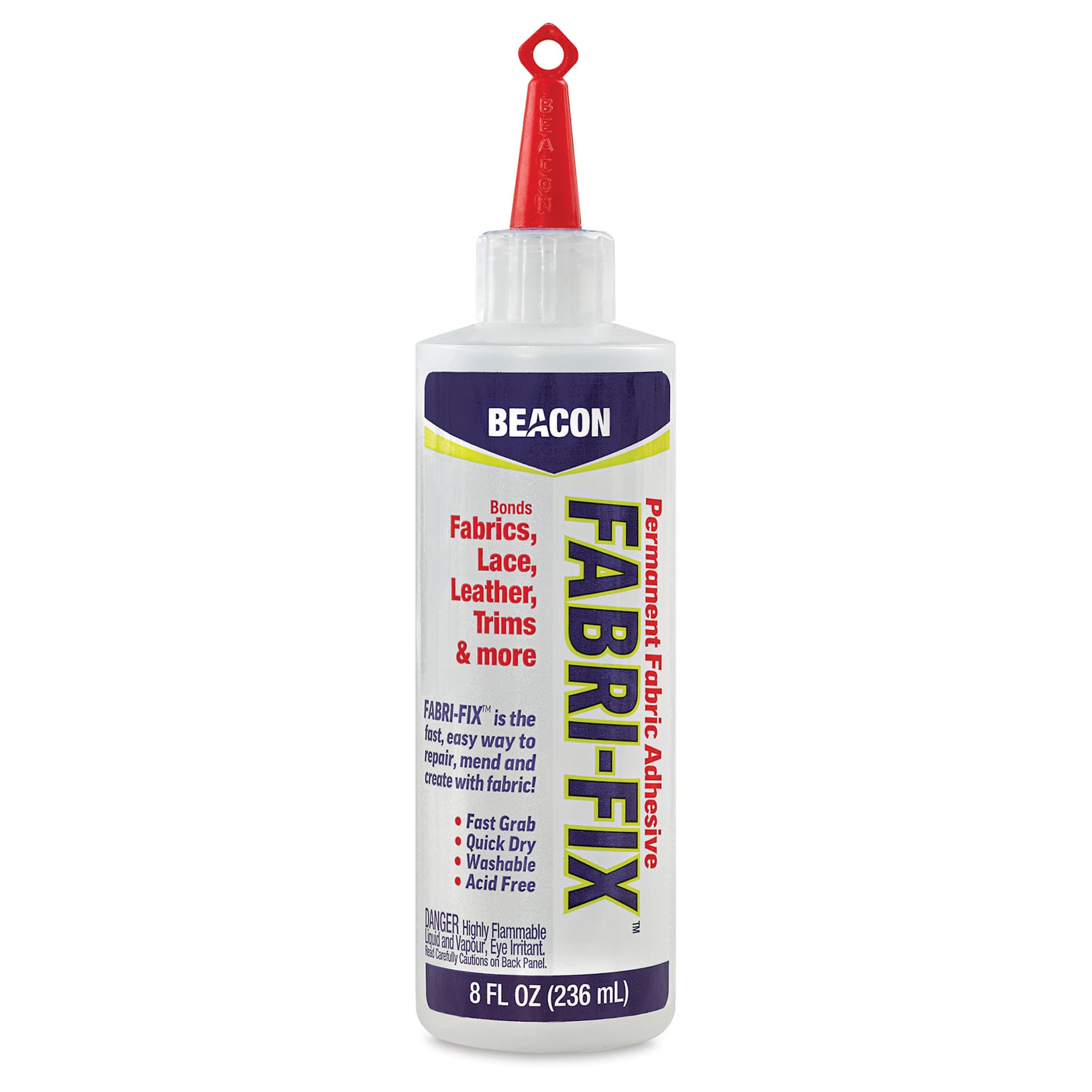 Beacon Fabri-Fix Permanent Adhesive - 8 oz, front of the bottle