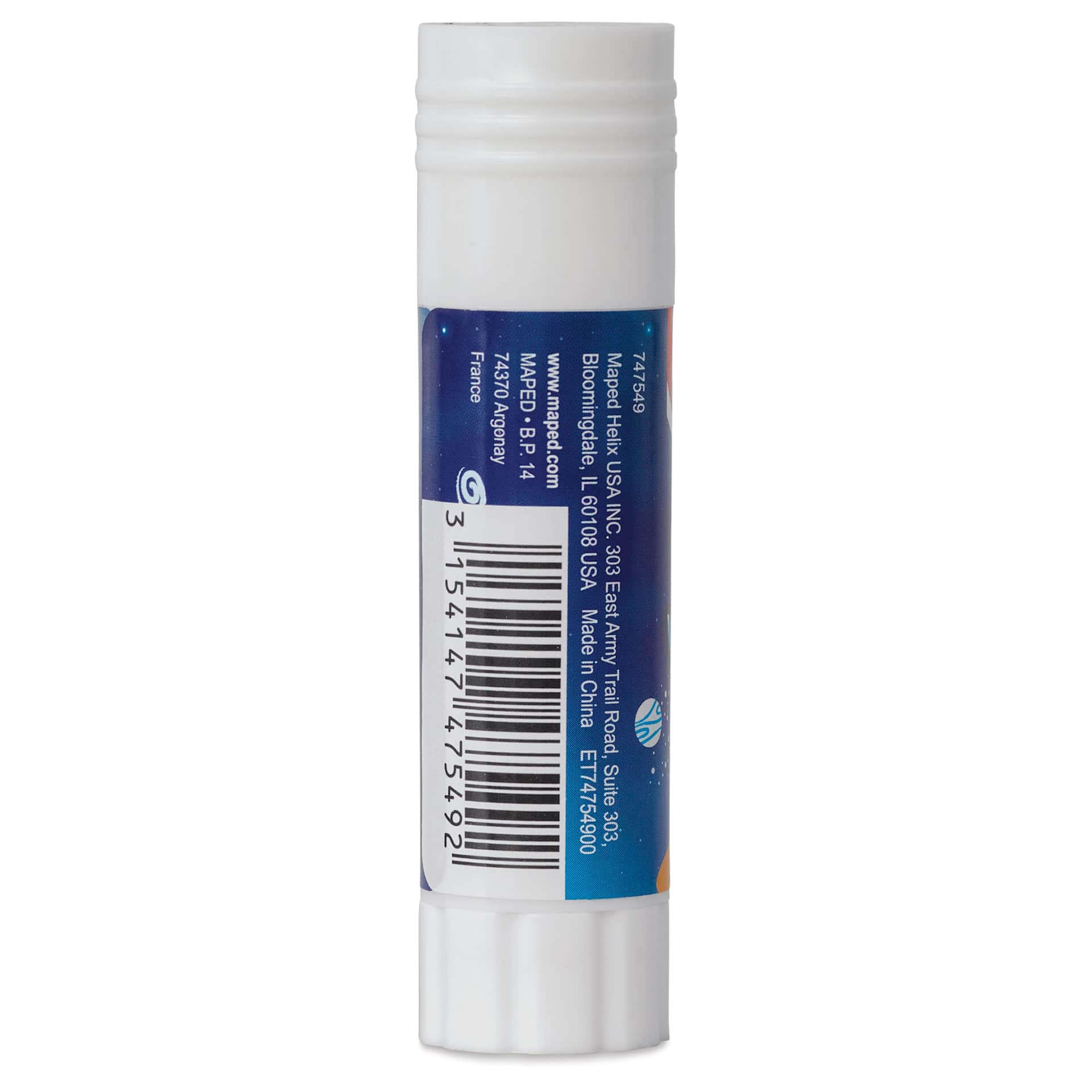 Maped Washable Glue Stick - Clear, 0.28 oz, cap off