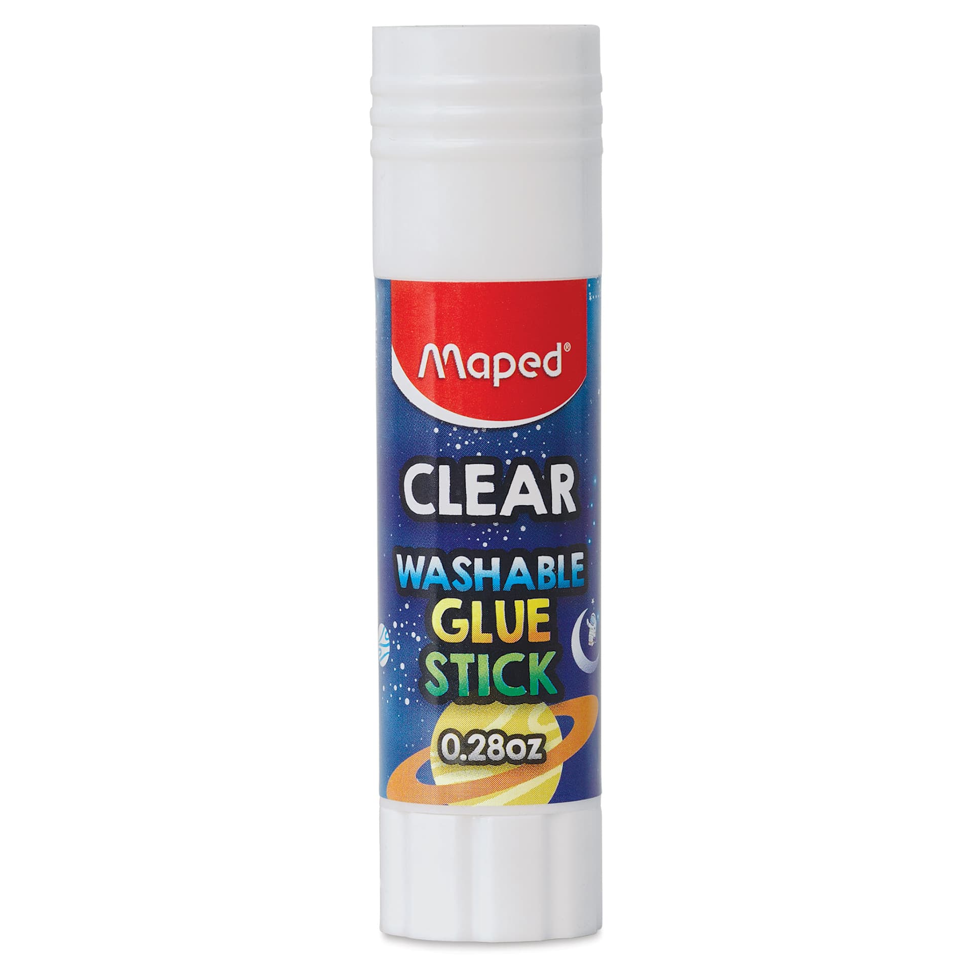 Maped Washable Glue Stick - Clear, 0.28 oz, cap on
