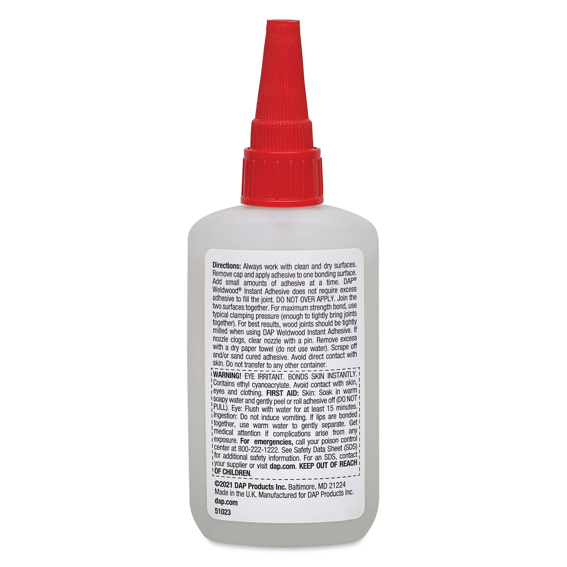 DAP Weldwood Instant Wood Adhesive - back