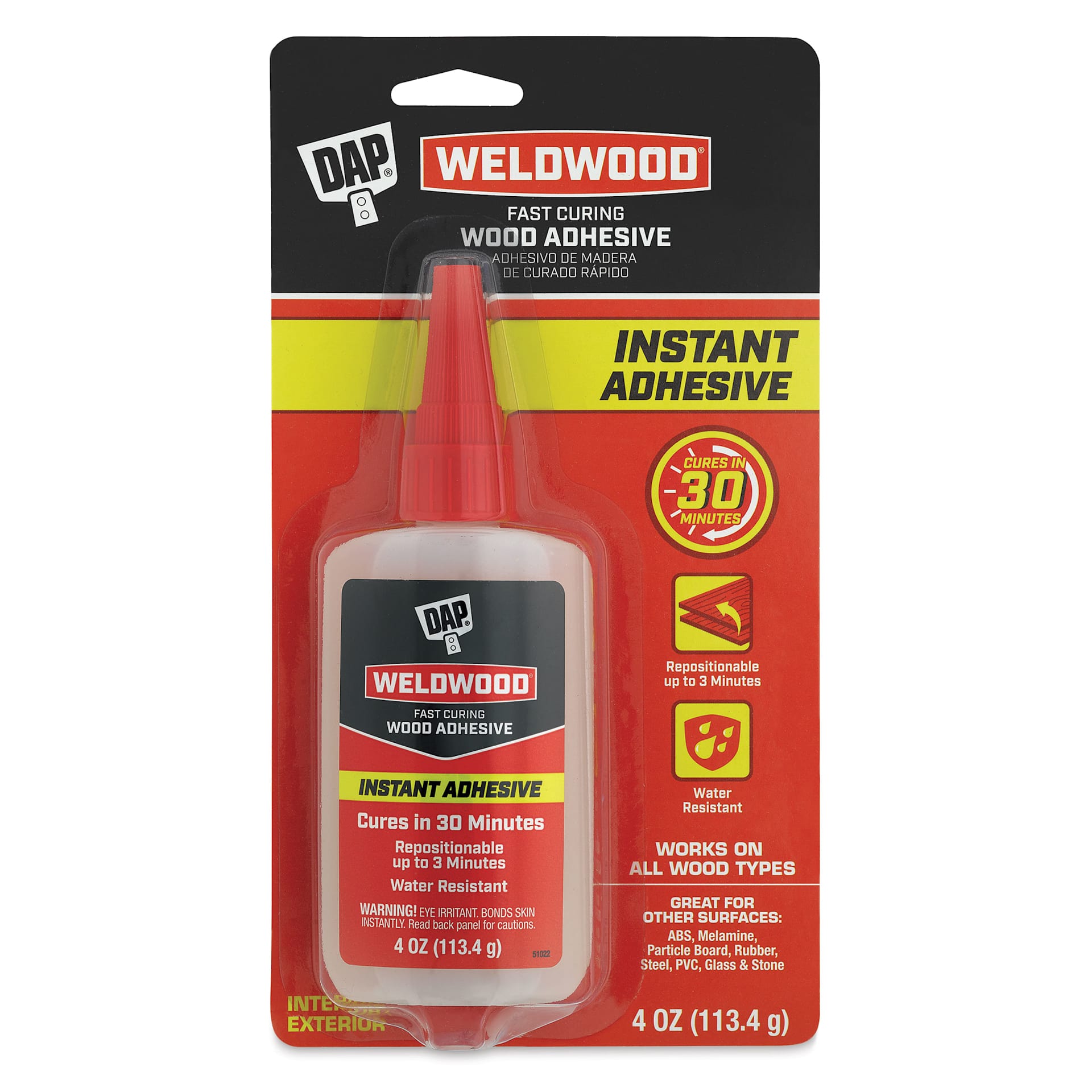 DAP Weldwood Instant Wood Adhesive - 4 oz - front of packaging