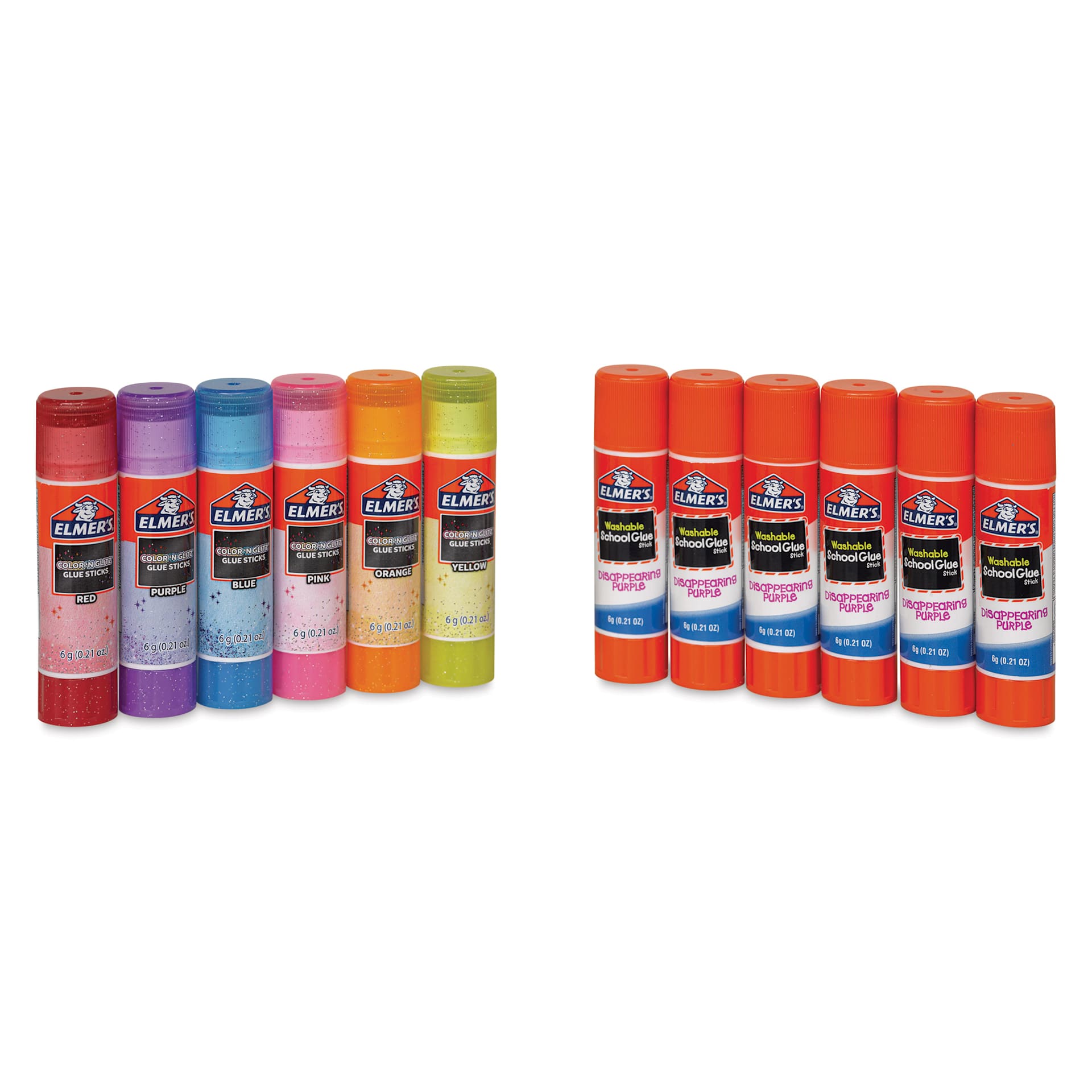 Elmer's Color n Glitz Glitter Glue Sticks - 6 g, Pkg of 12 - out of packaging